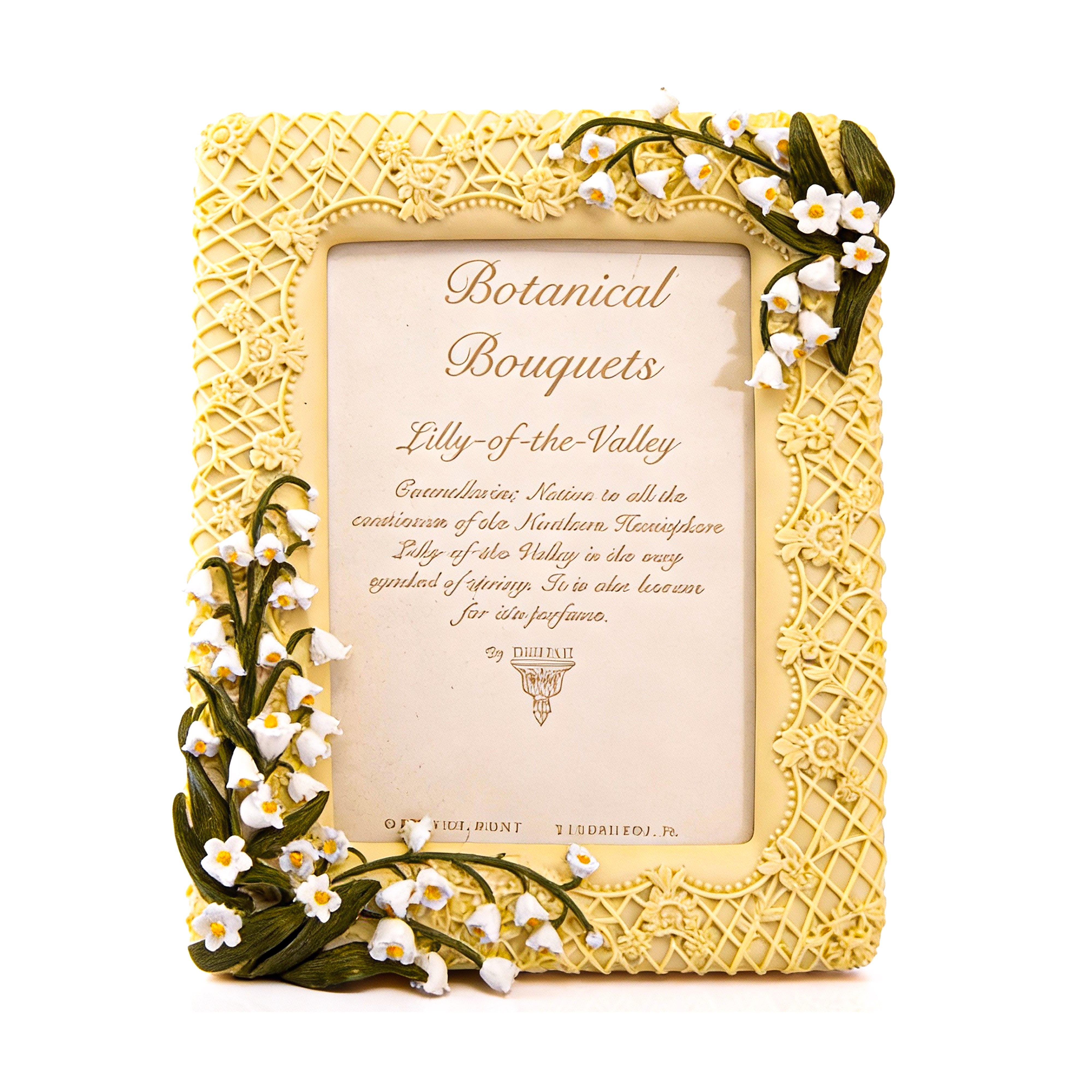 Idée Art Exclusive. Porcelain Picture Frame with Botanical Bouquet Design. Medium Size