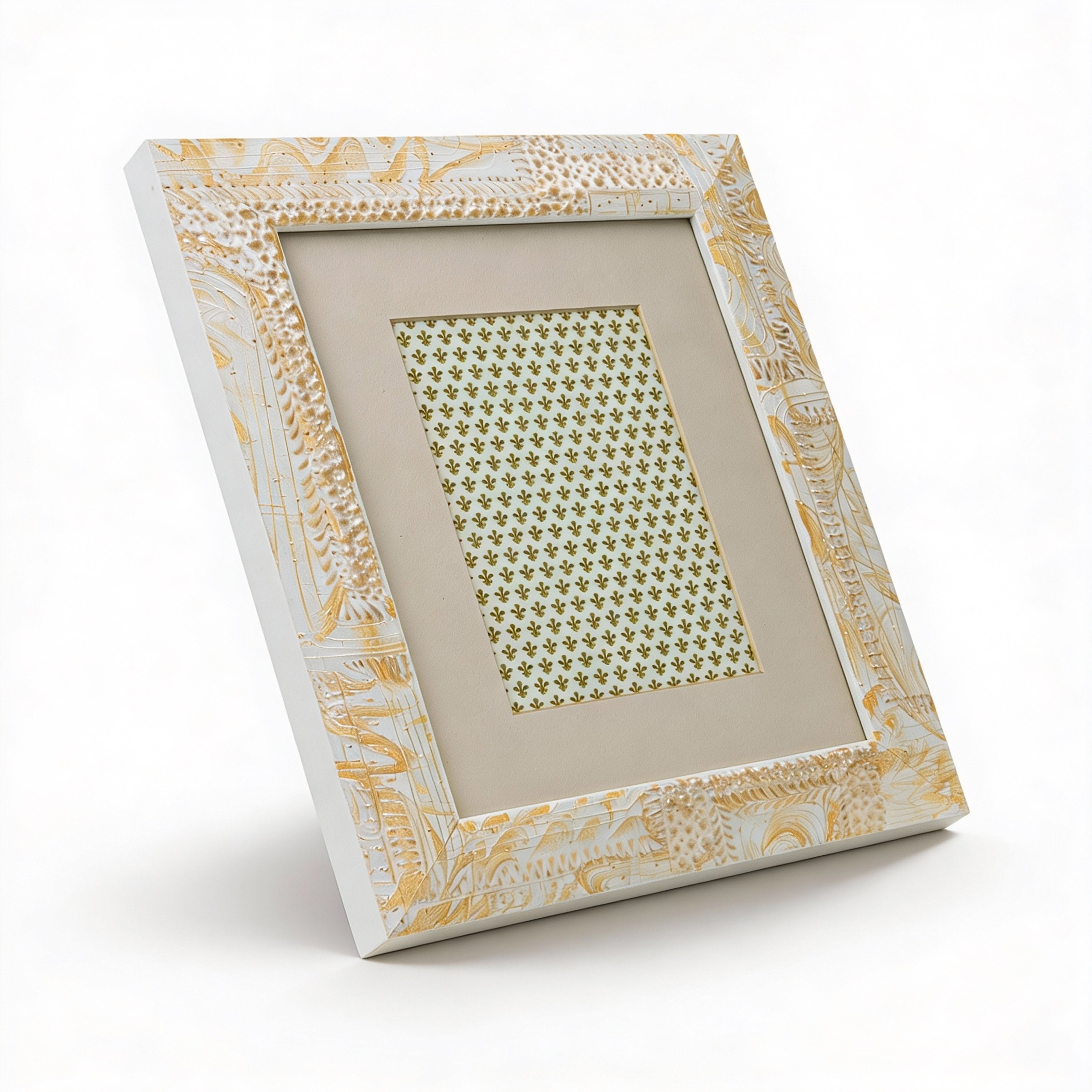 Idée Art Exclusive. Beige Rectangular Wooden Photo Frame. Medium Size