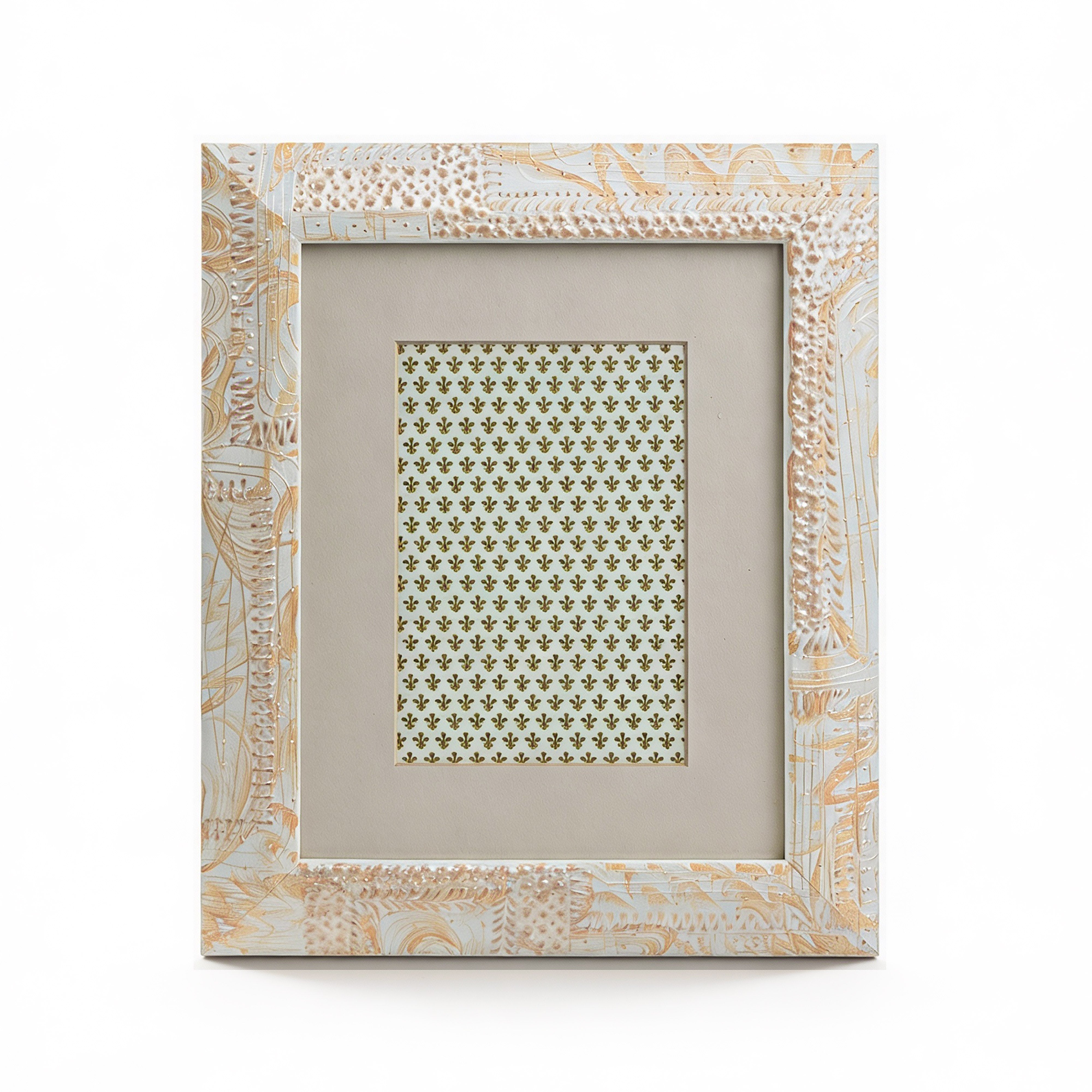 Idée Art Exclusive. Beige Rectangular Wooden Photo Frame. Medium Size