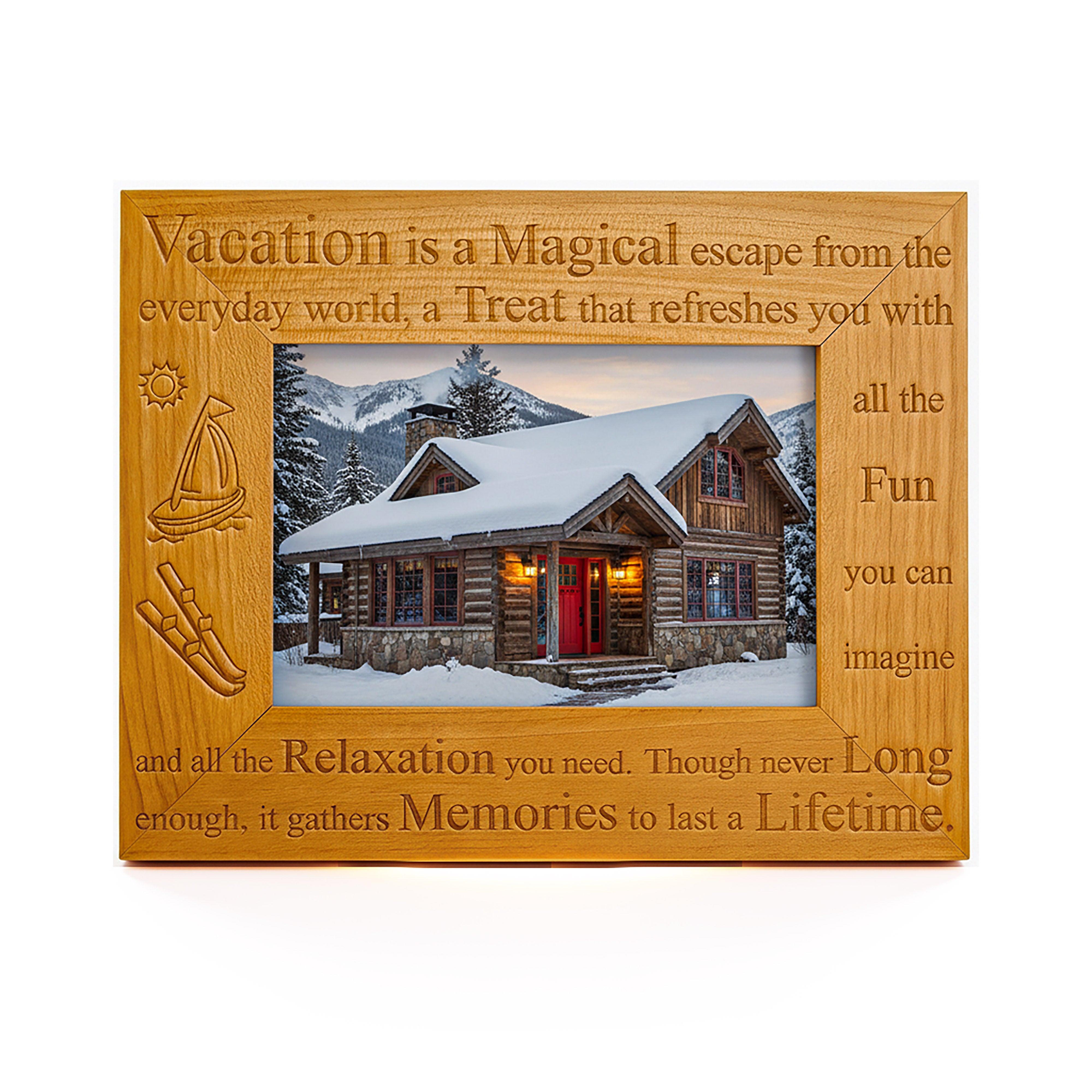 Idée Art Exclusive. "Vacation" Wooden Picture Frame. Medium Size