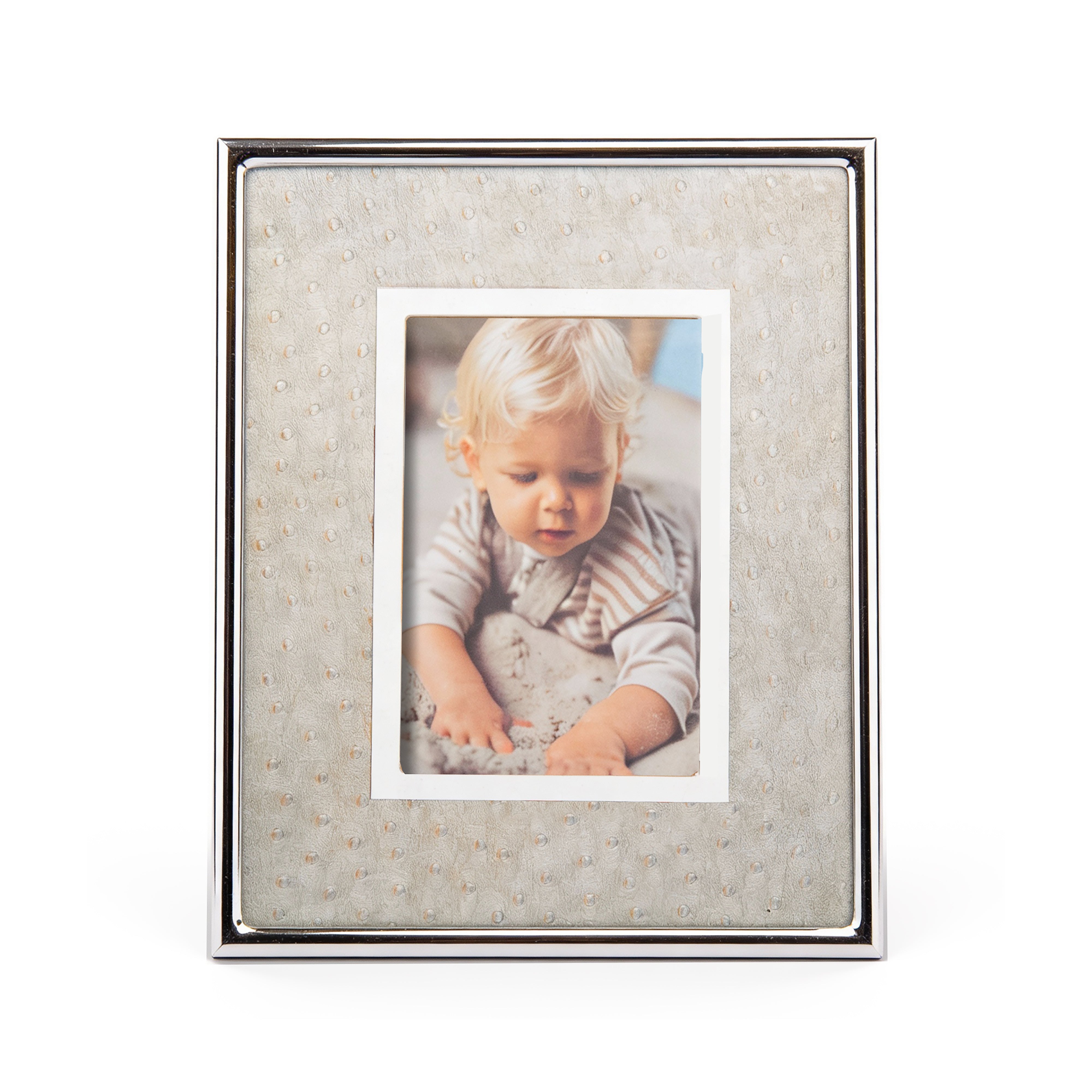 Idée Art Exclusive. Grey Leather Picture Frame. Large Size