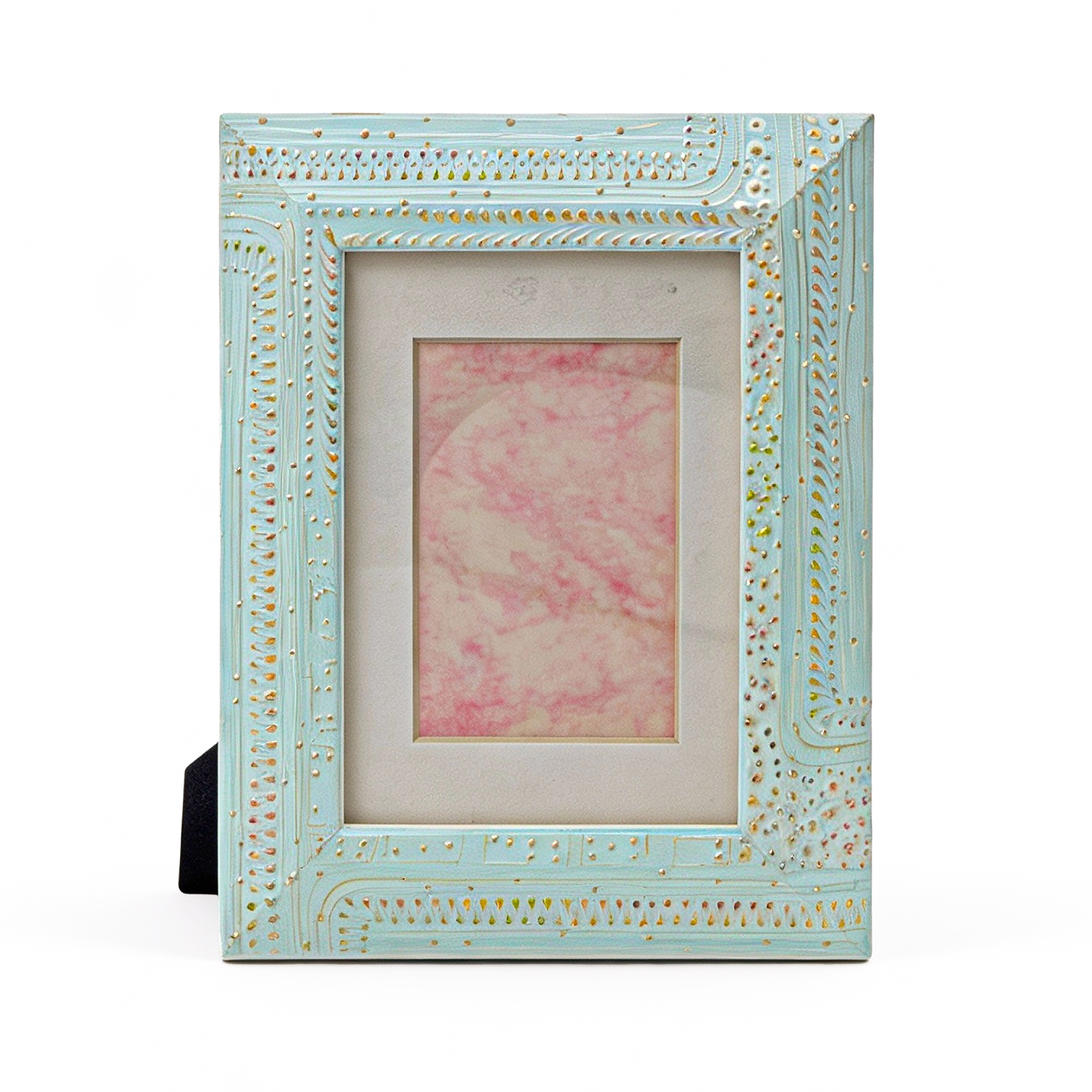 Idée Art Exclusive. Blue Rectangular Wooden Photo Frame. Medium Size