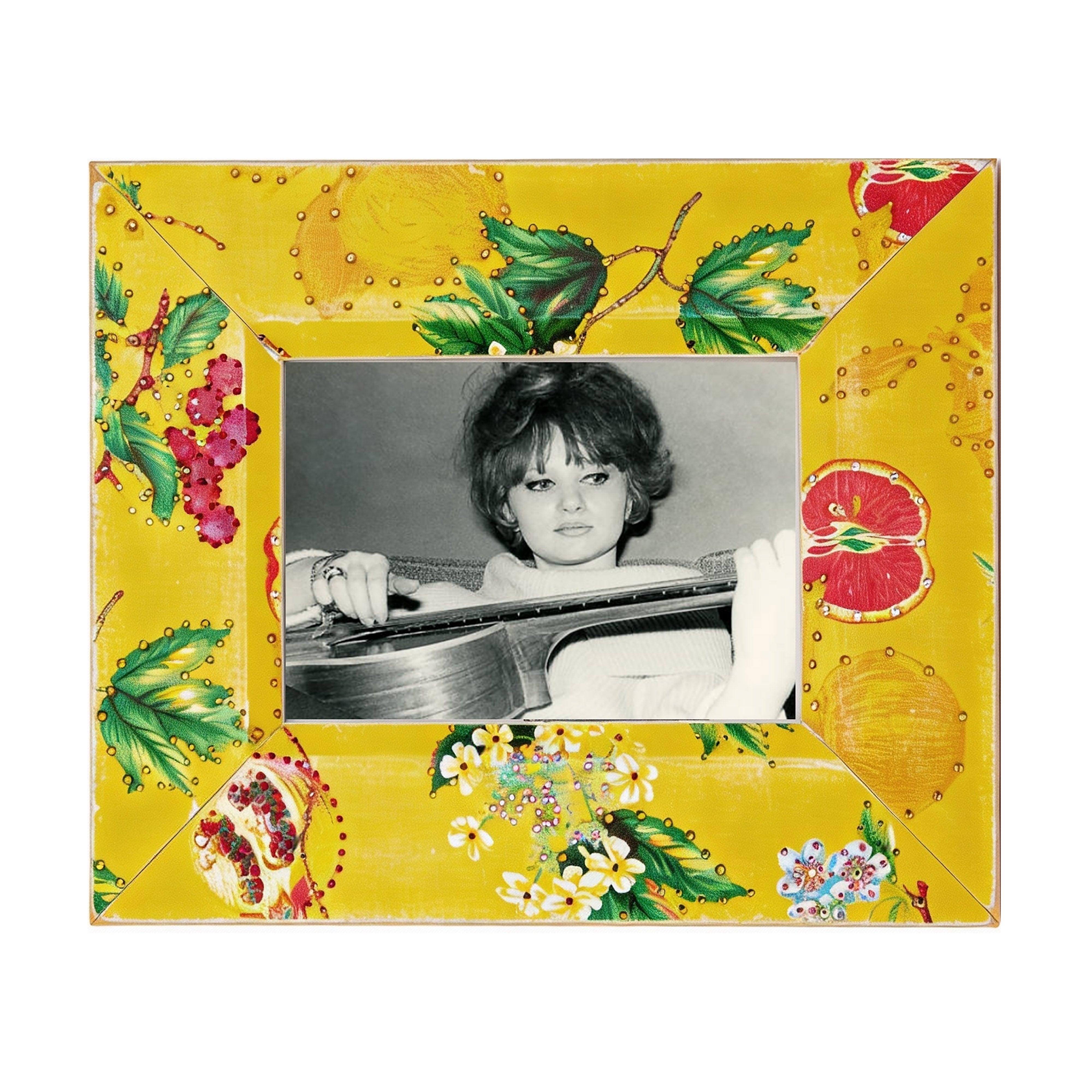 Idée Art Exclusive. Wooden Picture Frame Studded with Swarovski. Large Size