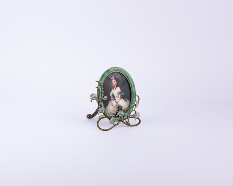 Idée Art Exclusive. Green Picture Frame Studded with Swarovski. Medium Size