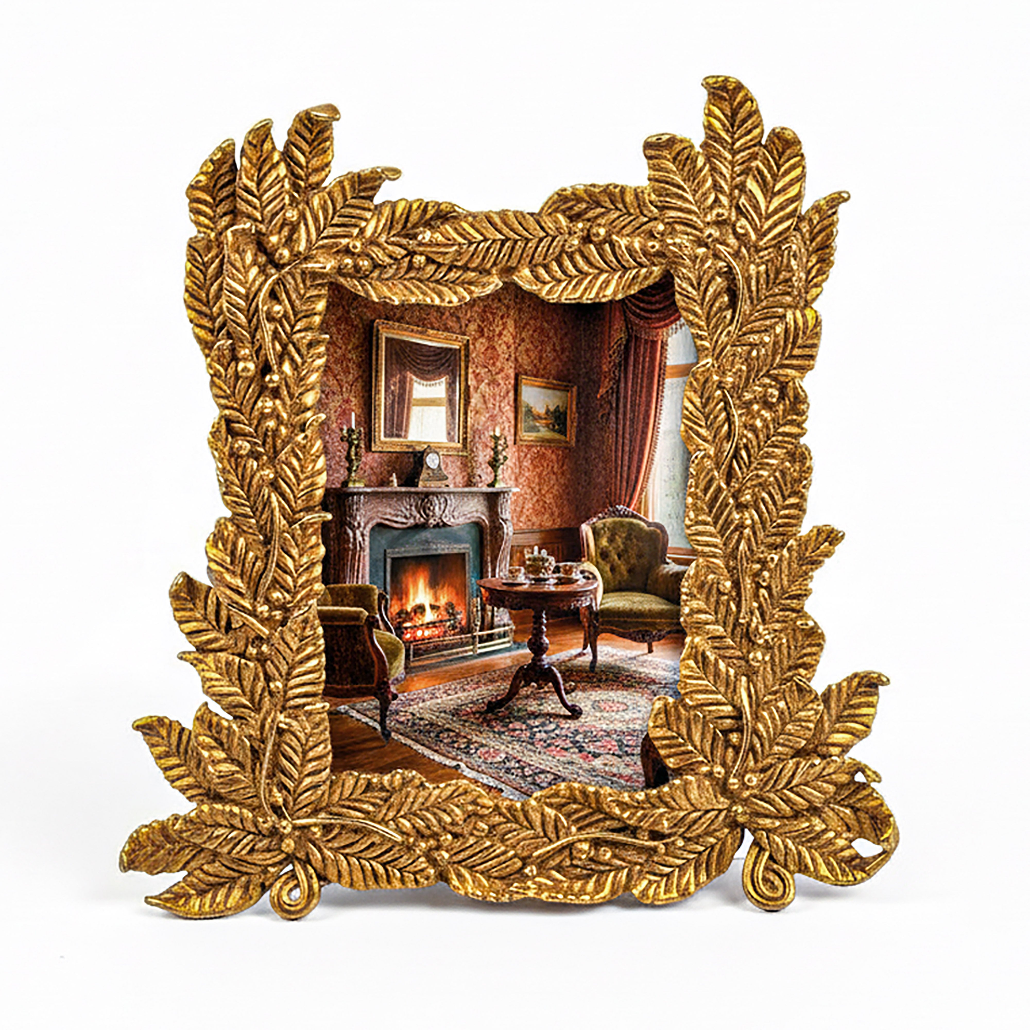 Idée Art Exclusive. Gilded Leaves-shaped Photo Frame. Medium Size