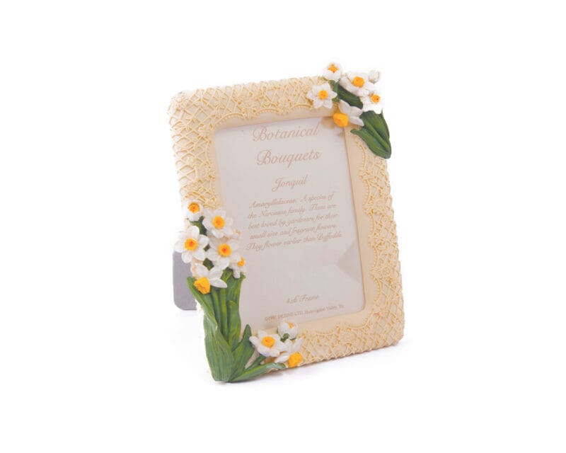 Idée Art Exclusive. Porcelain Picture Frame with Jonquil Flowers. Medium Size
