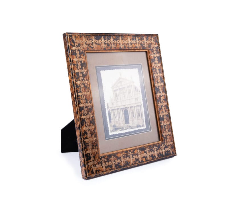 Idée Art Exclusive. Rectangular Shaped Picture Frame with Hand Carved Design. Large Size