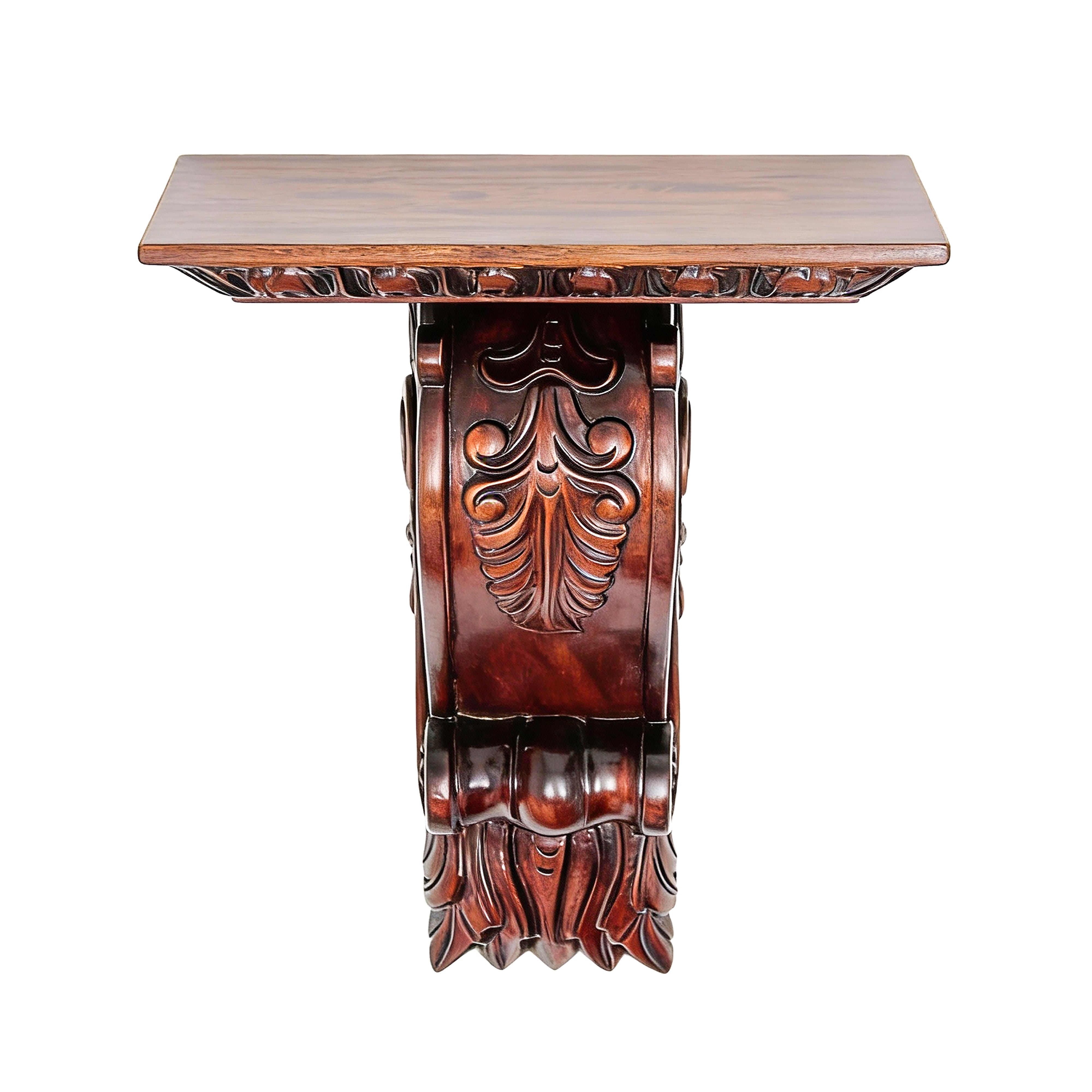 Idée Art Exclusive. Wooden Floating Shelf in Roman Vintage Design. Large Size