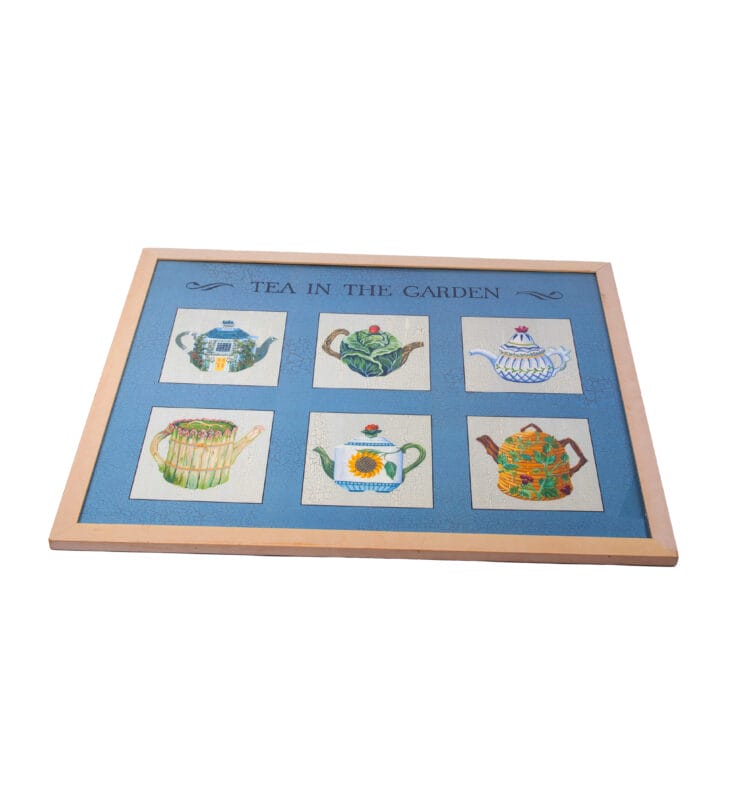 Idée Art Exclusive. Decorative Tableau With Wooden Frame Illustrating Vegetables in The Shape of Teapots. Large Size