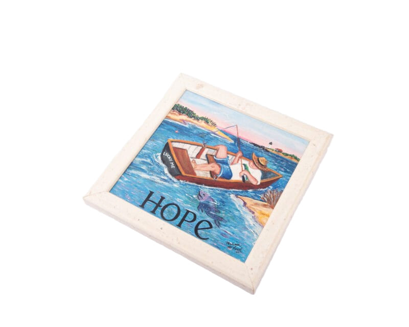 Idée Art Exclusive. Tableau with Boat Illustration. Large Size