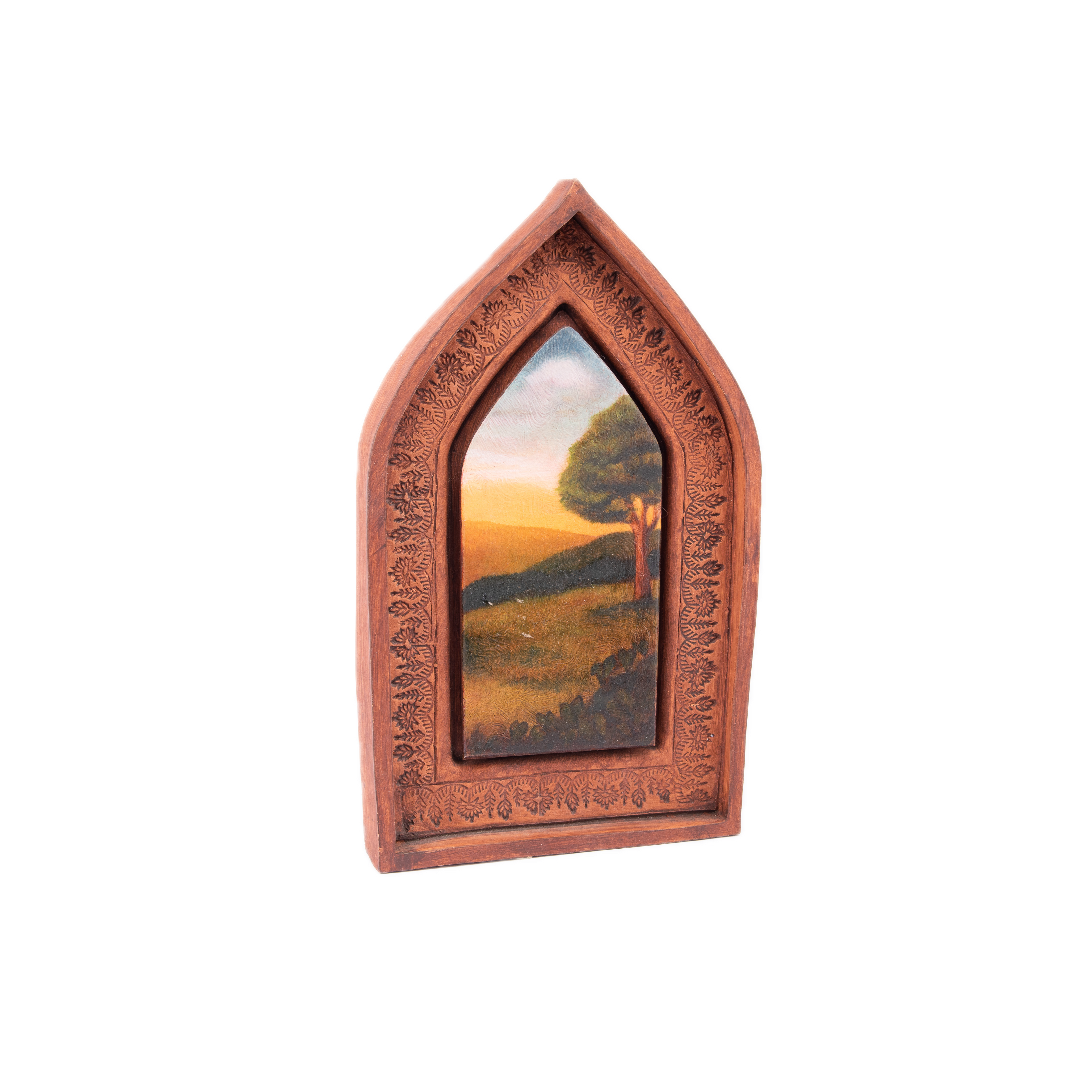 Idée Art Exclusive. Ceramic Arch-shaped Tableau with Tree. Large Size