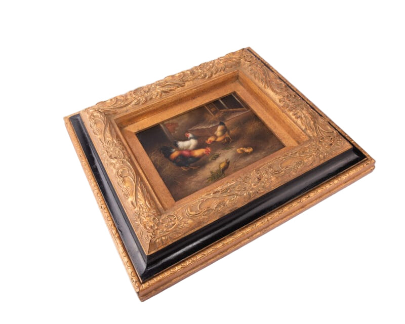 Idée Art Exclusive. Tableau with Chicken Coop Illustration. Large Size