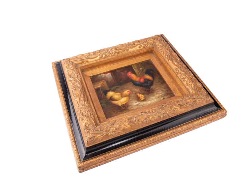 Idée Art Exclusive. Tableau with Chicken Illustration. Large Size