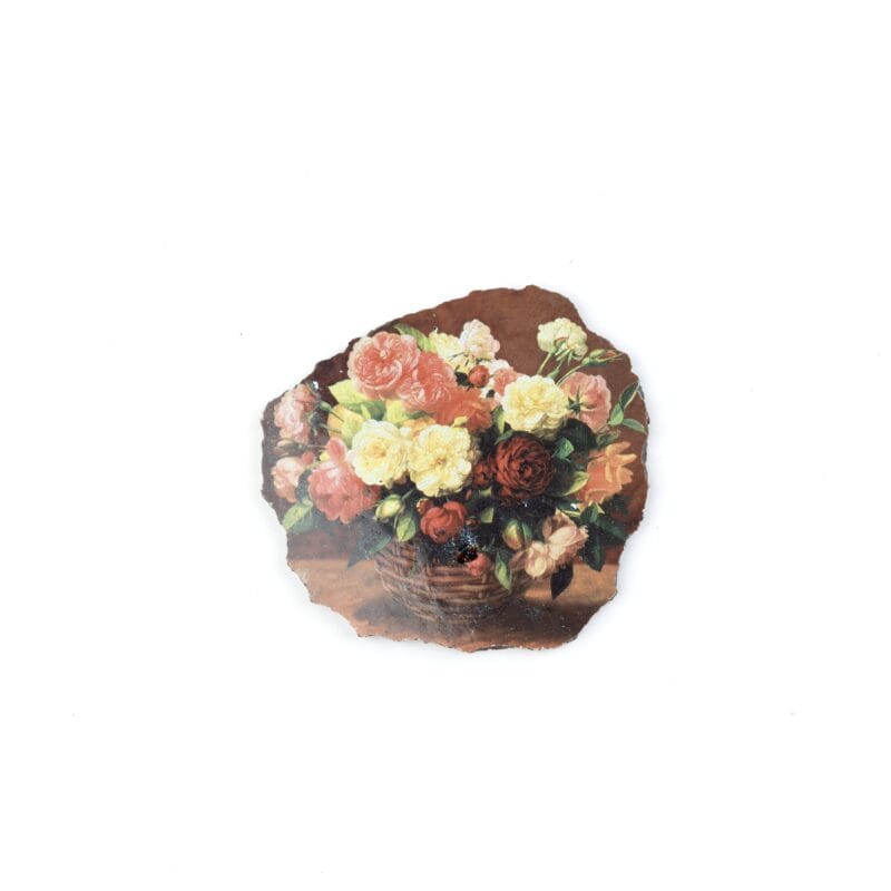 Idée Art Exclusive. Stone Tableau with Bouquet Illustrations. Medium Size