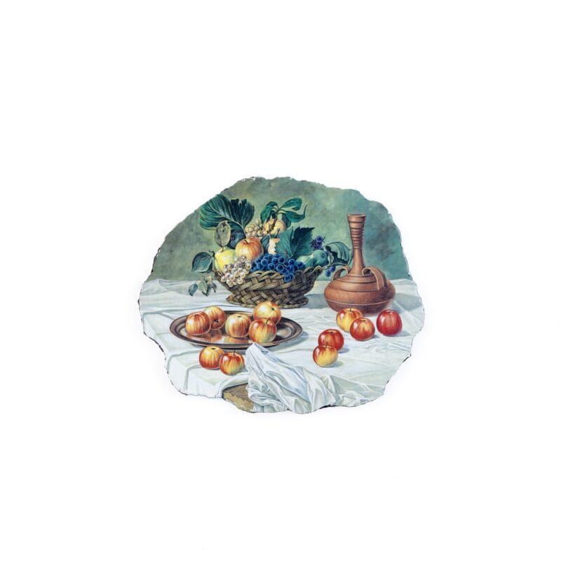 Idée Art Exclusive. Granite Tableau Featuring a Table With Fruits Illustration. Medium Size