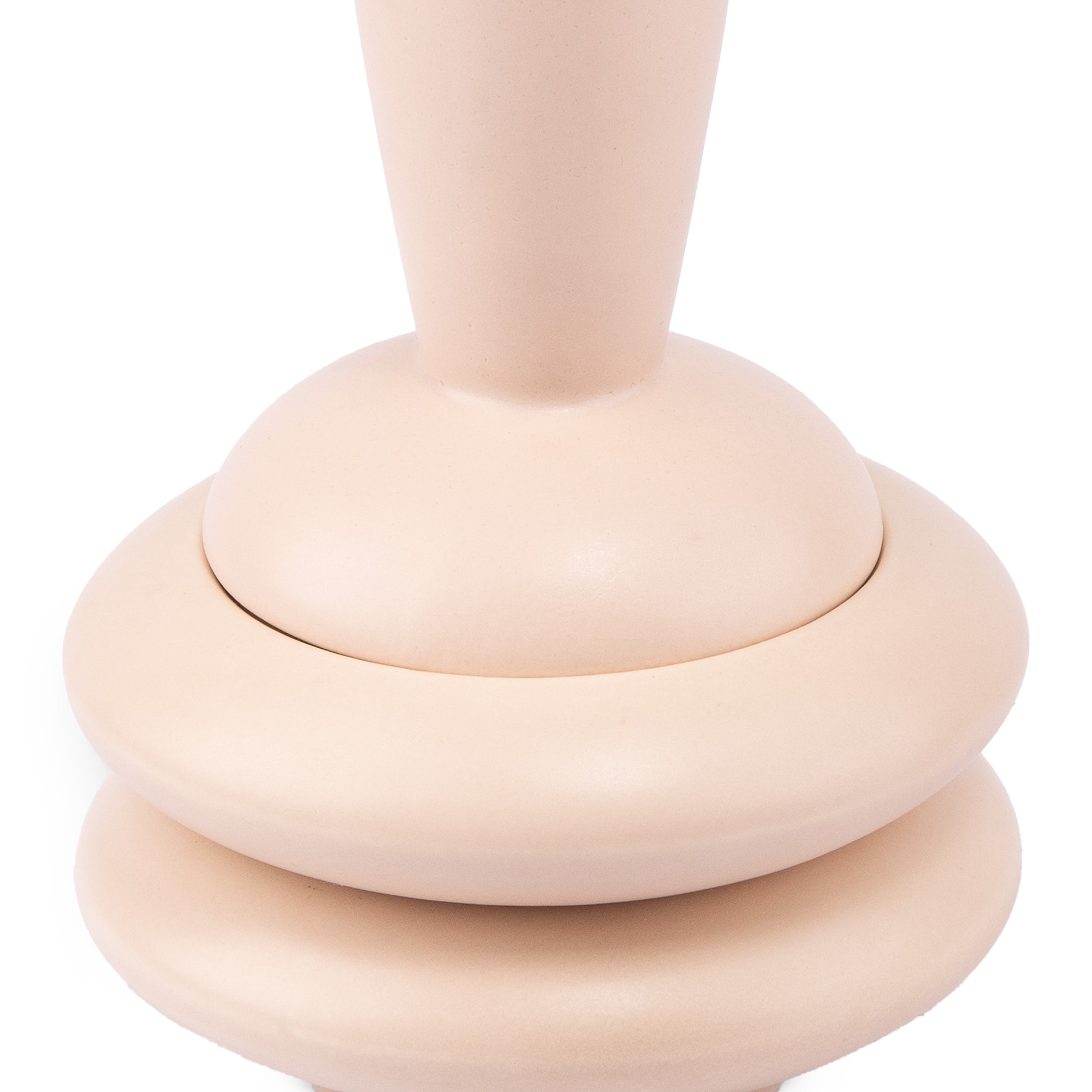 Idée Art Exclusive. Set of Beige Porcelain 2 Ashtrays with Lid. Medium Size
