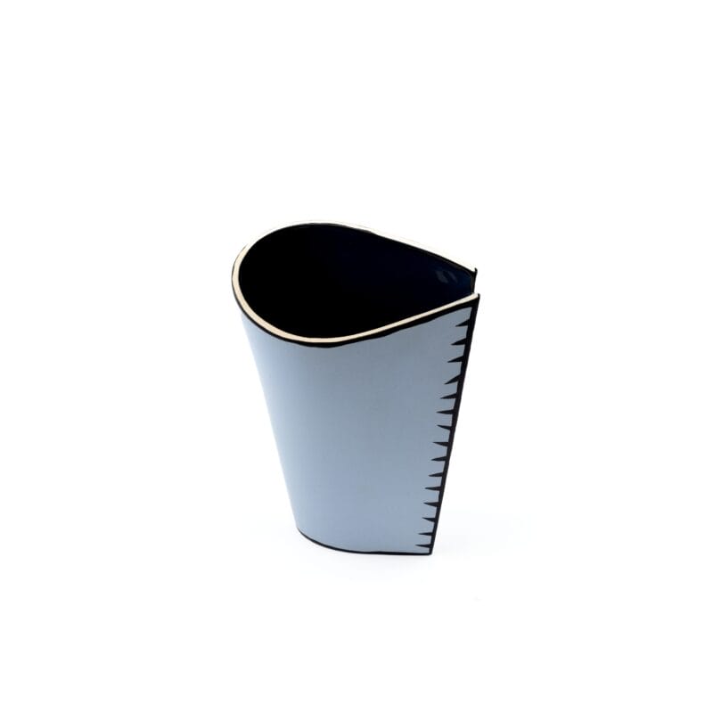 Idée Art Exclusive. Hand painted Ceramic Vase in Folded Book Shape. Large Size