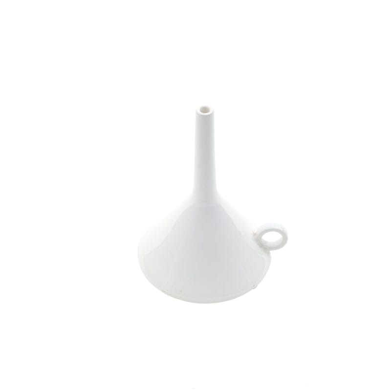 Idée Art Exclusive. White Porcelain Vase In The Shape Of Upside Down Funnel. Medium Size