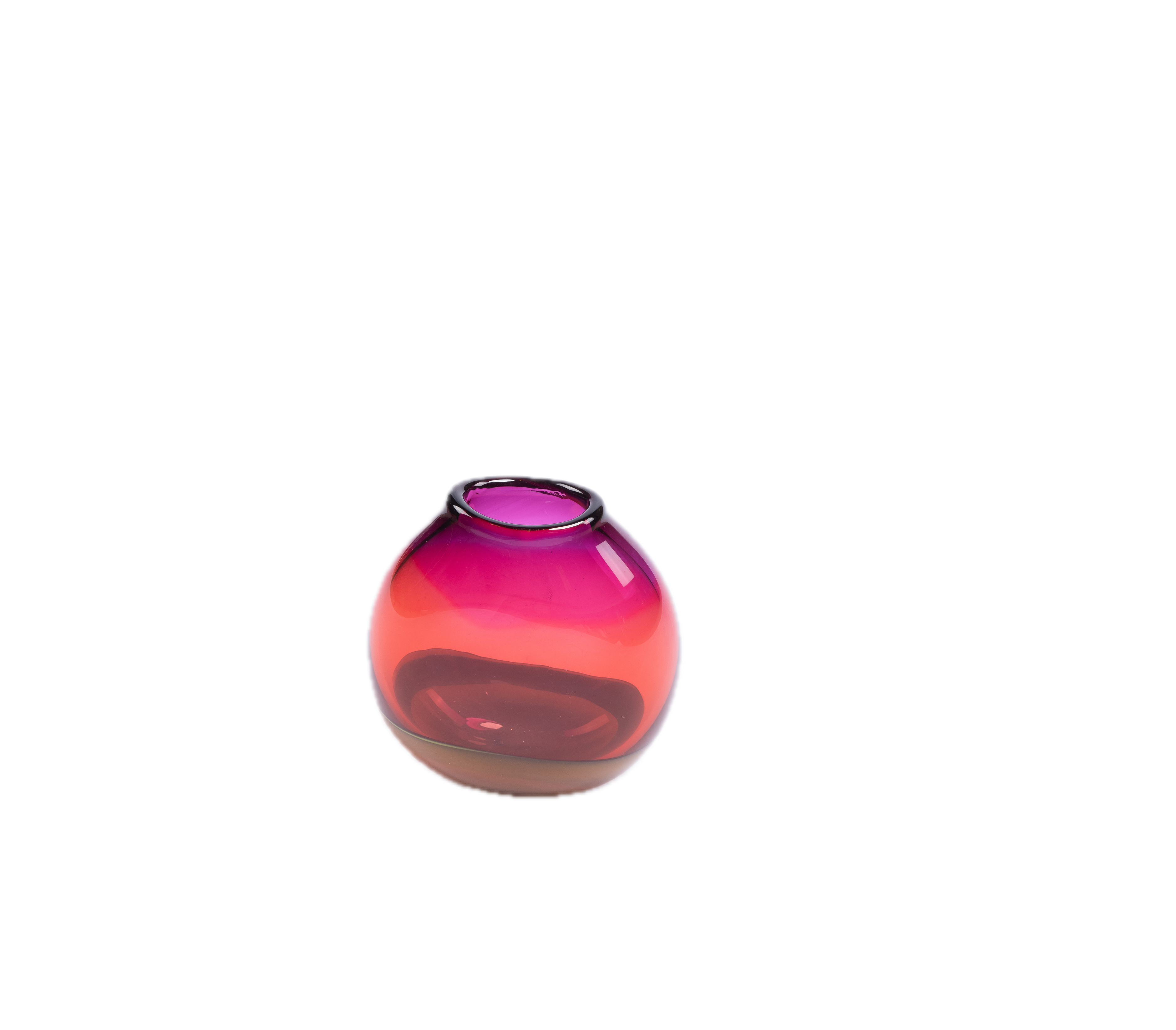 Idée Art Exclusive. Pink Hand-Blown Glass Vase. Small Size