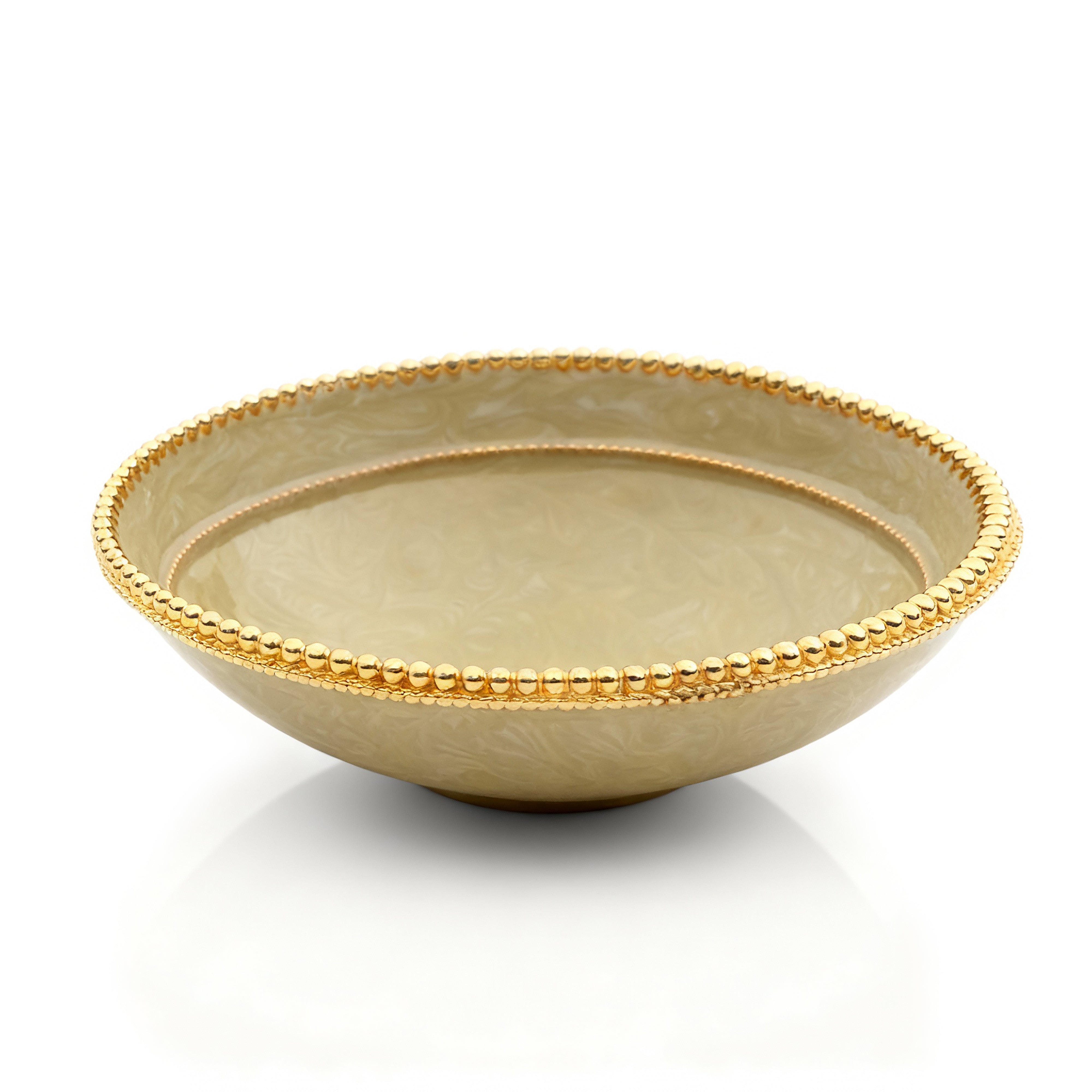 Mike + Ally. Green Soap Dish with Gold Rim. Small Size