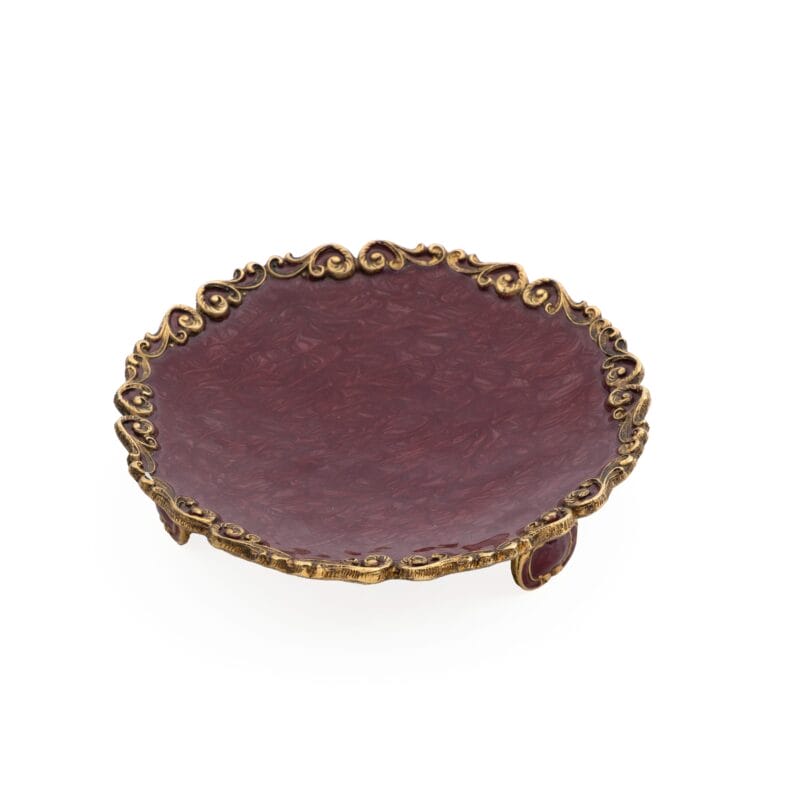 Mike + Ally. Burgundy Decorative Plate. Small Size