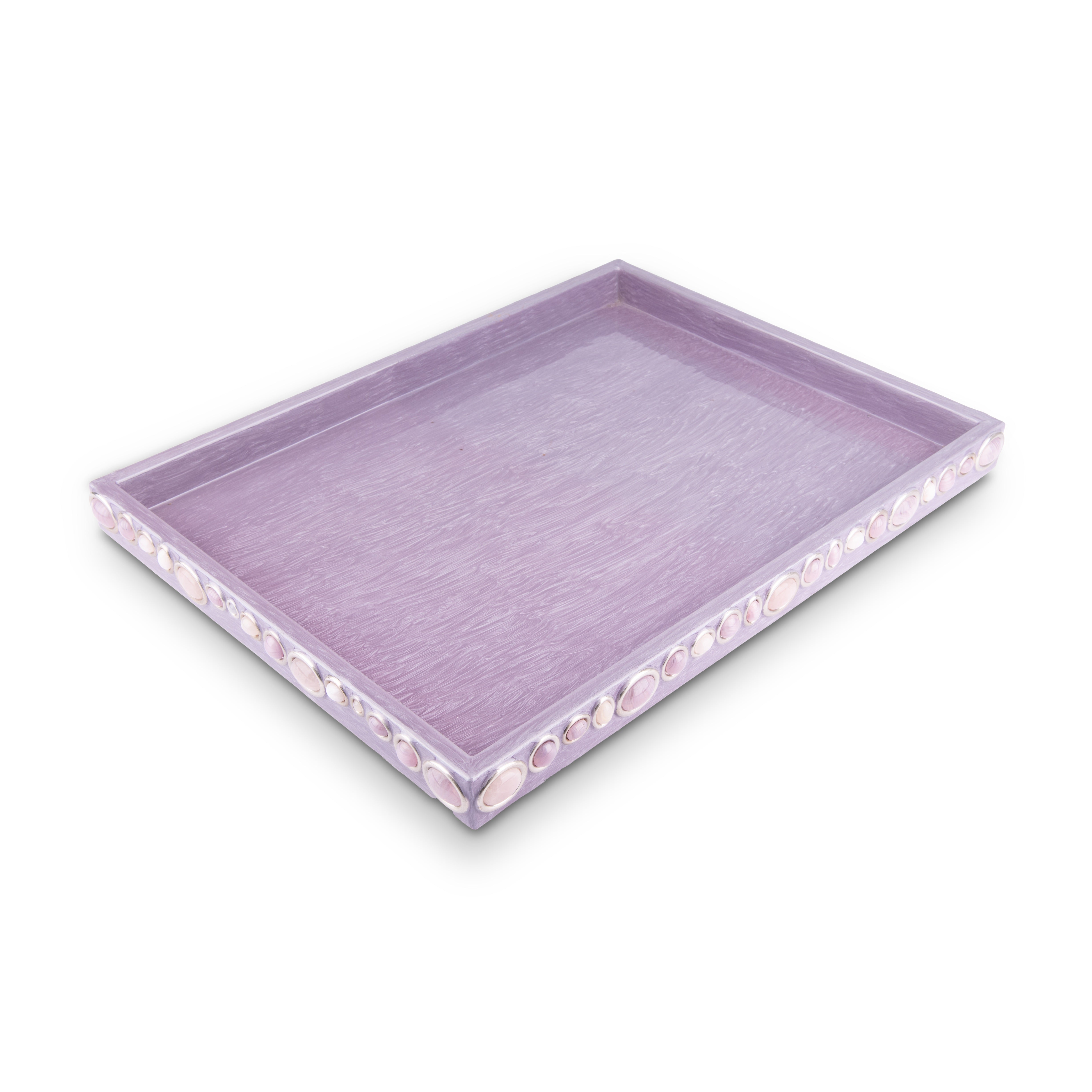 Mike + Ally. Purple Serving Tray with Stones