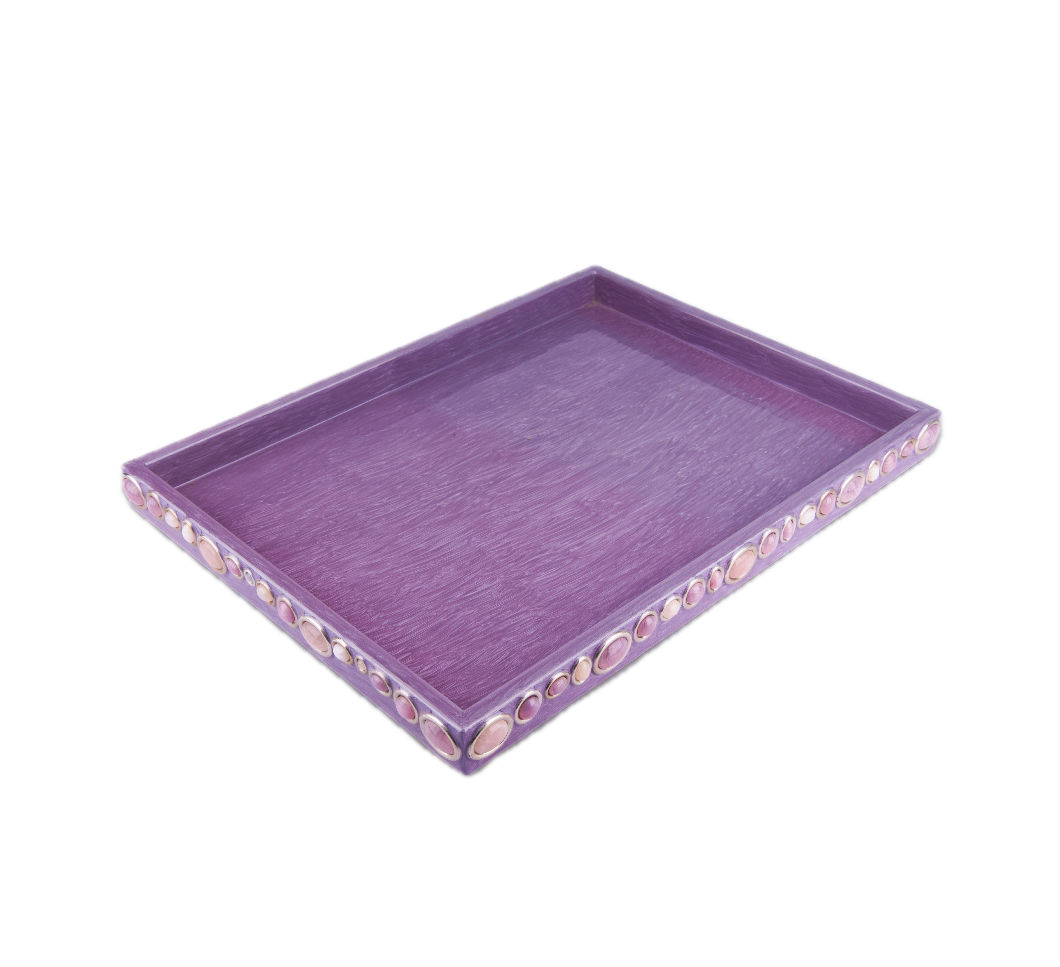 Mike + Ally. Purple Serving Tray with Stones