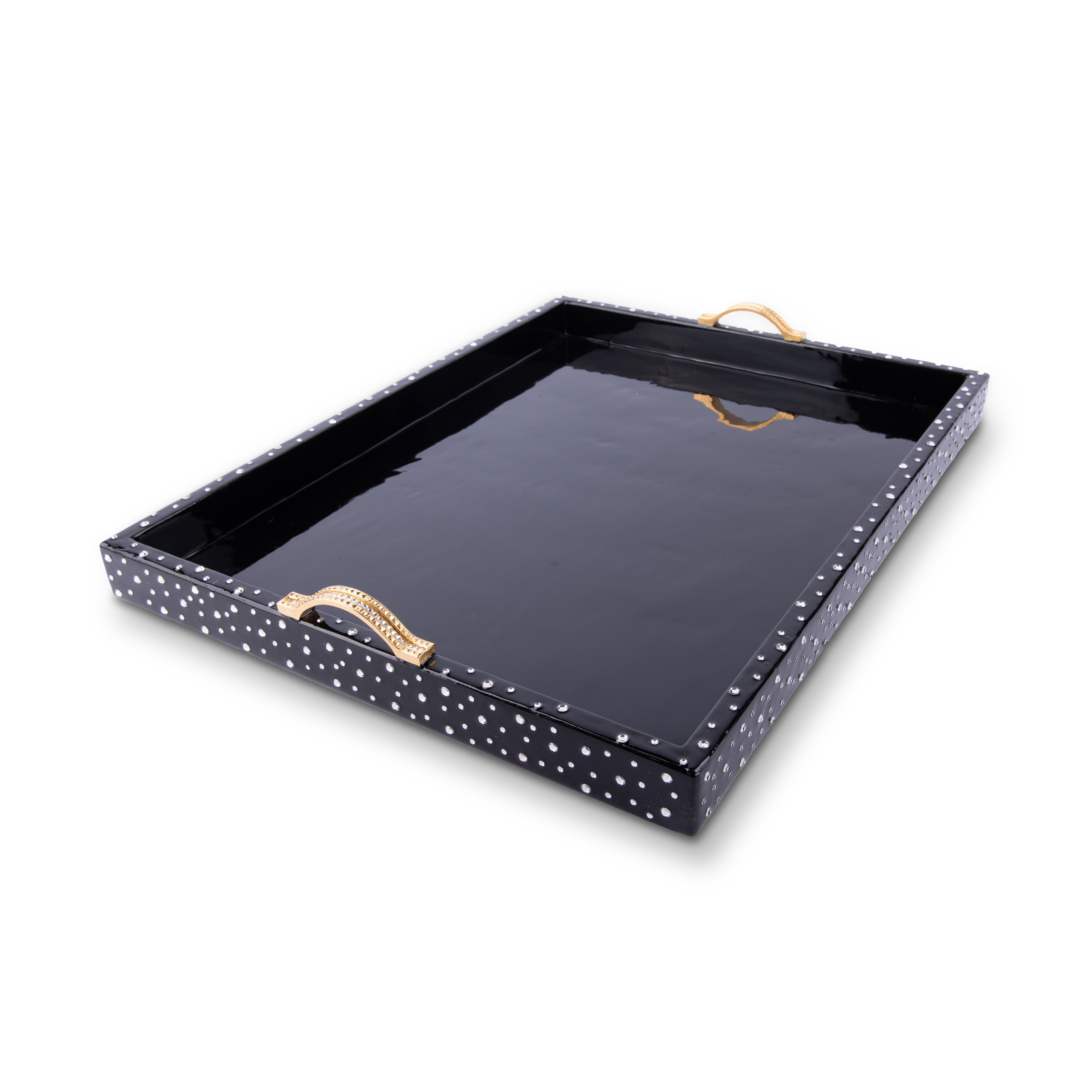 Mike + Ally. Stardust Serving Tray Studded with Austrian Crystals