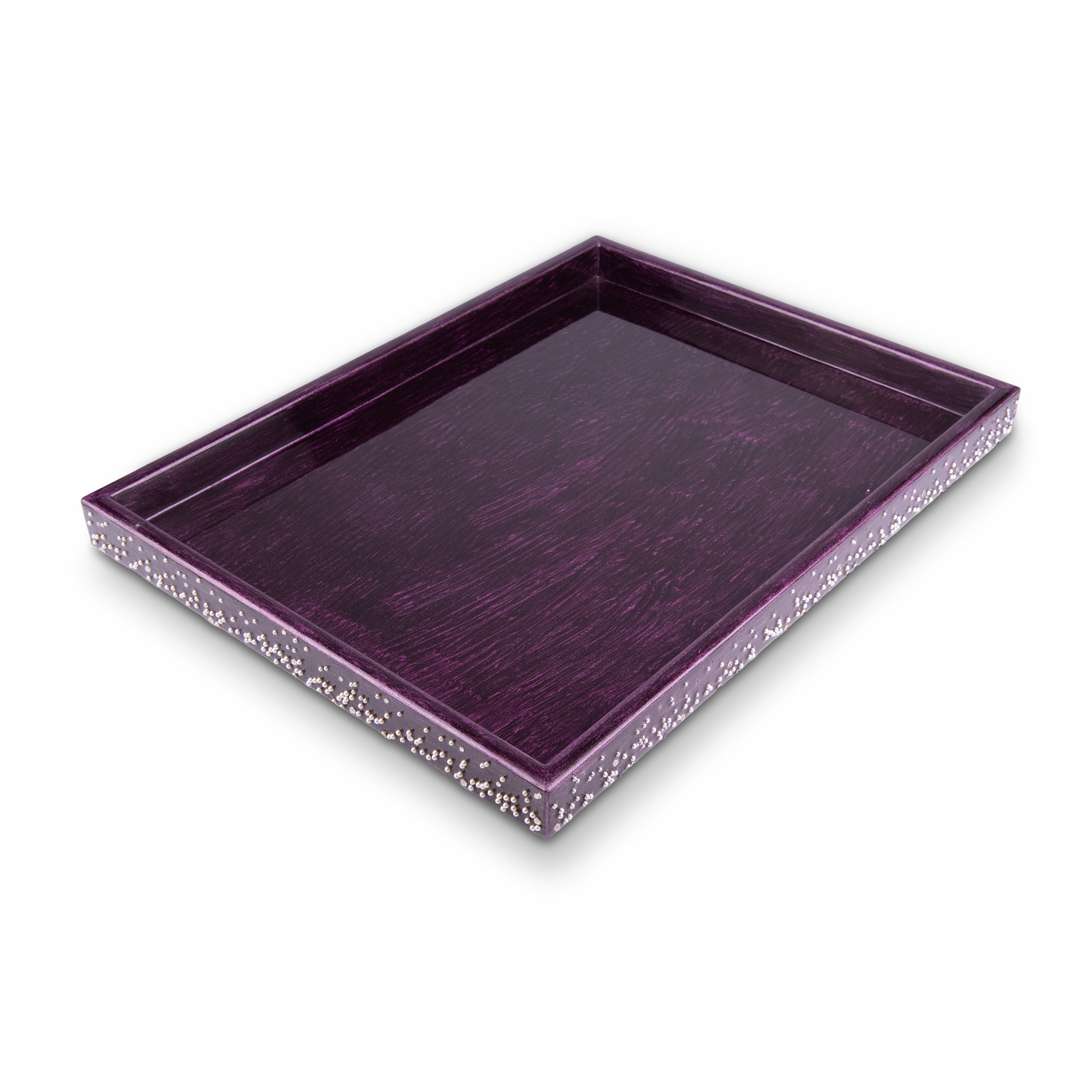 Mike + Ally. Caviar Serving Tray with Pearls in Purple