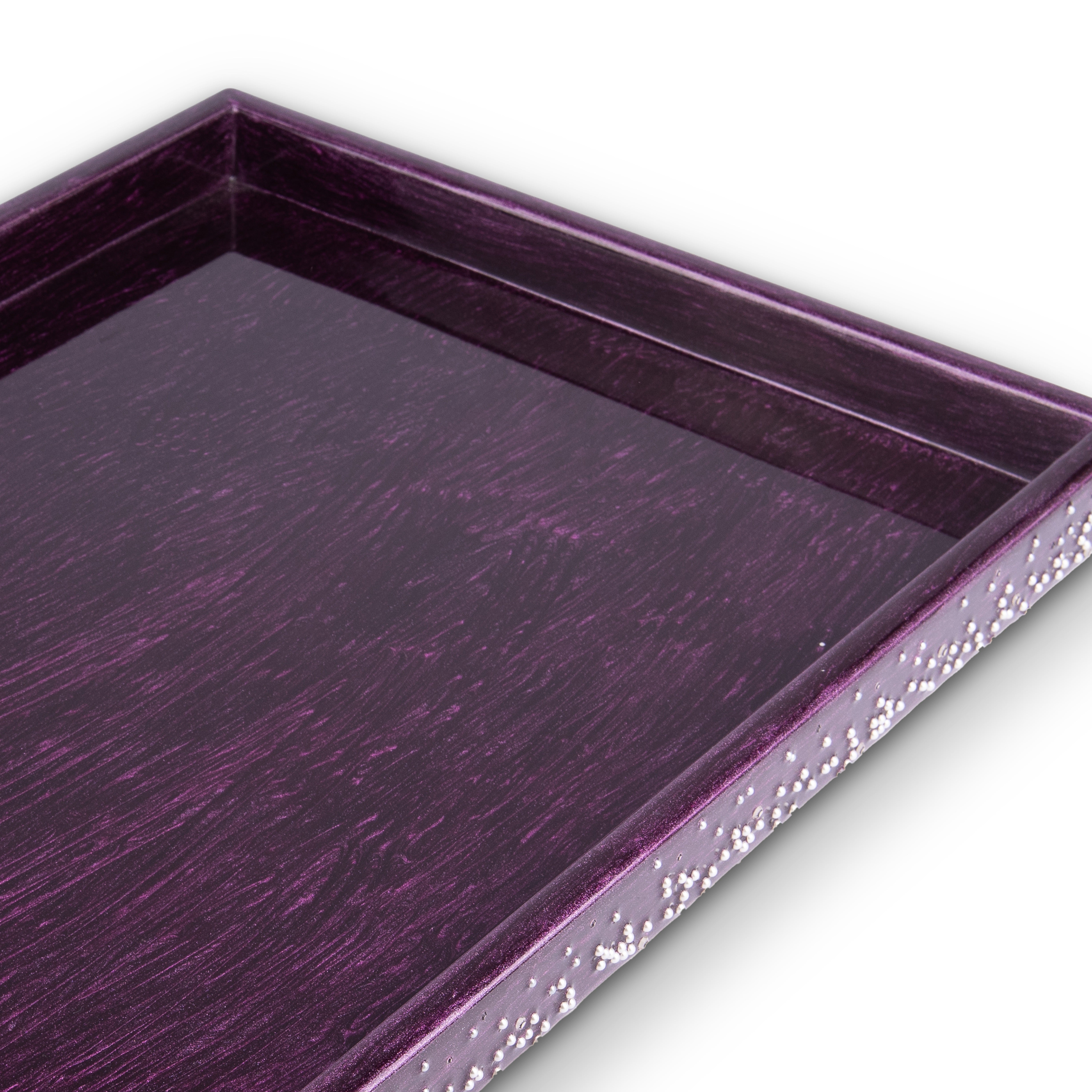 Mike + Ally. Caviar Serving Tray with Pearls in Purple