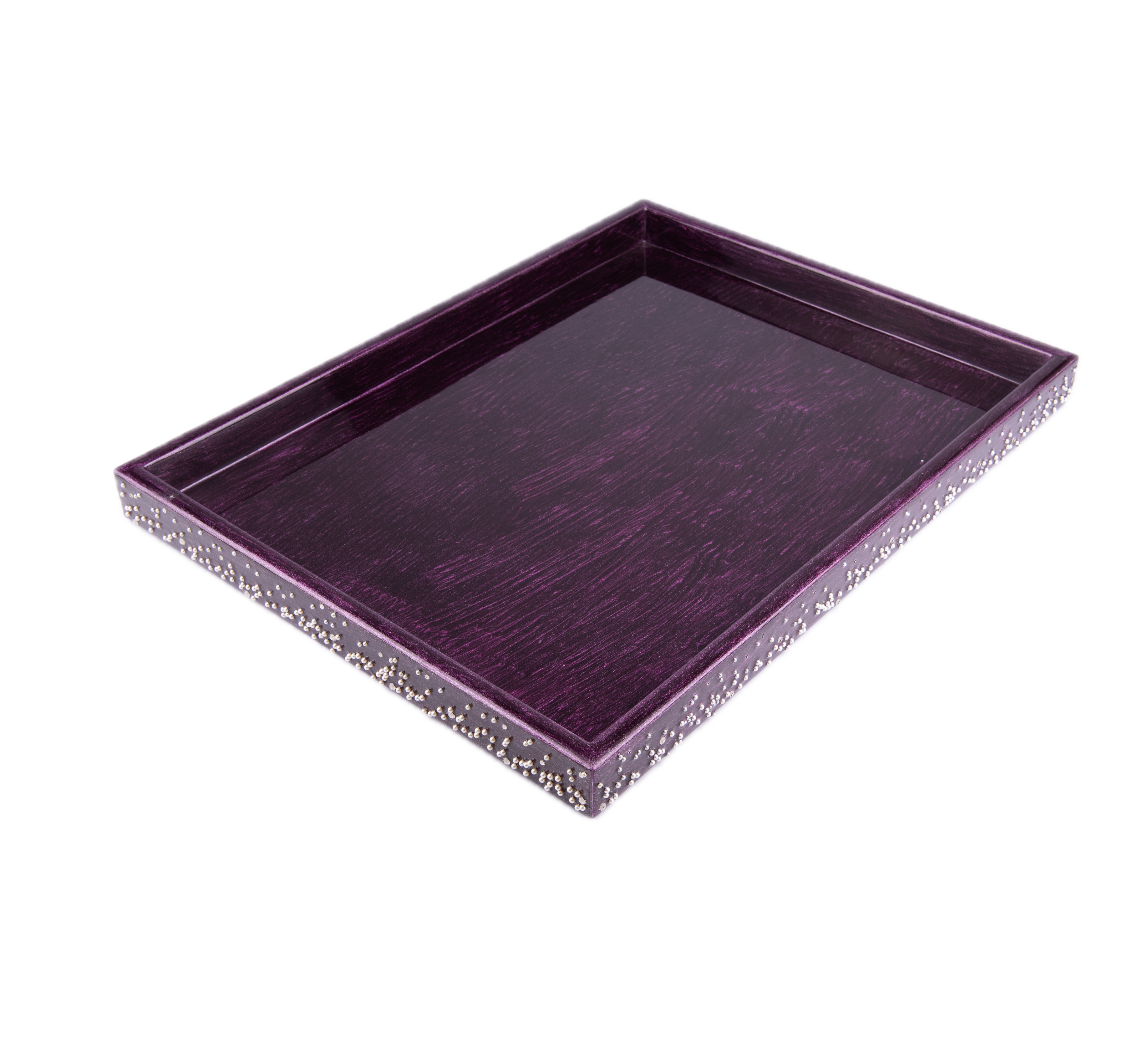 Mike + Ally. Caviar Serving Tray with Pearls in Purple