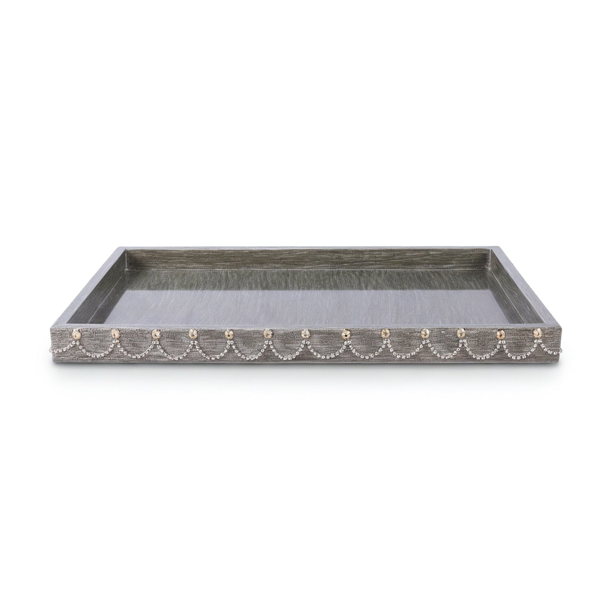 Mike + Ally. Grey Serving Tray with Austrian Crystals