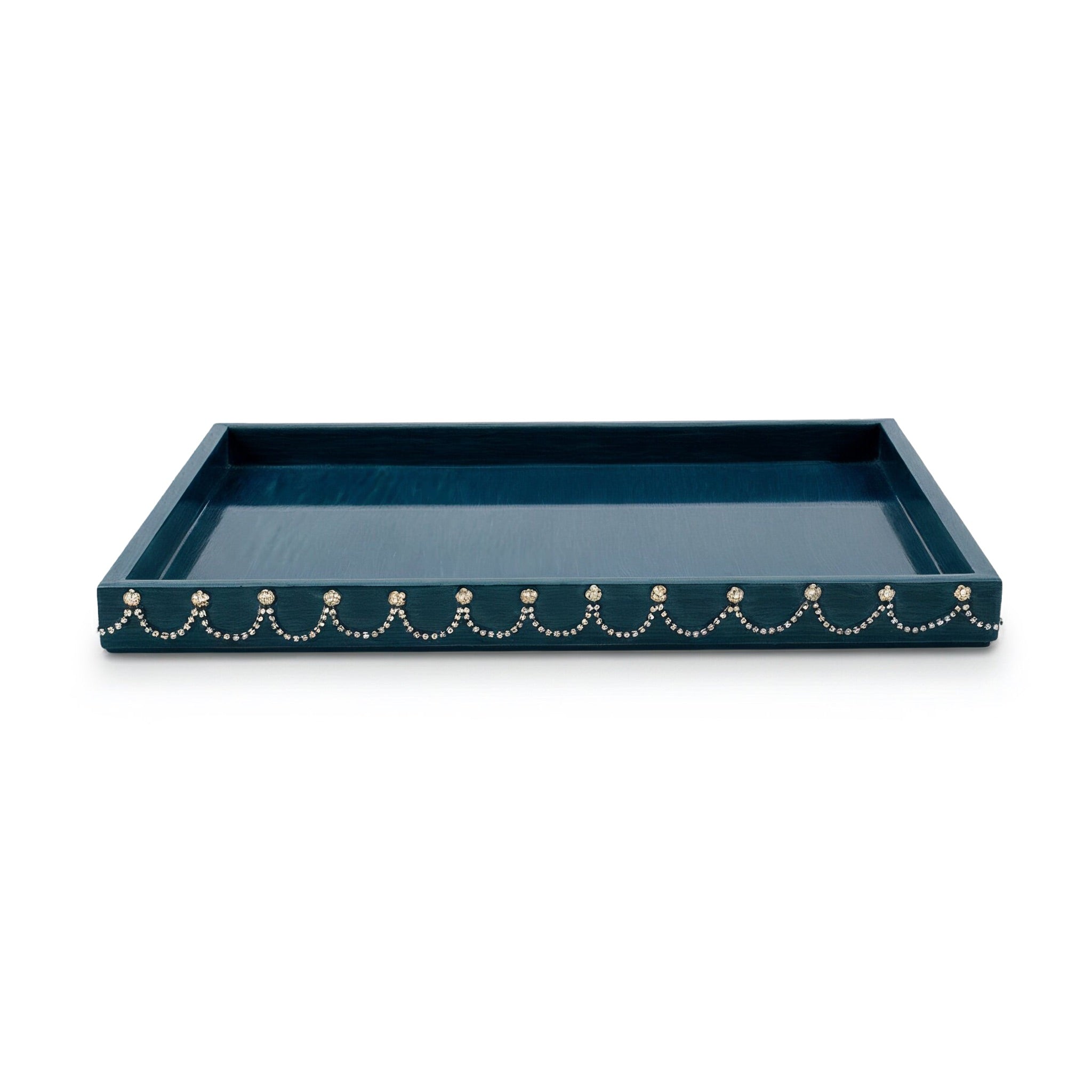 Mike + Ally. Blue Serving Tray Studded with Swarovski. Large Size