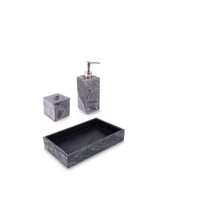 Mike + Ally. Grey Bathroom Accessories Set.