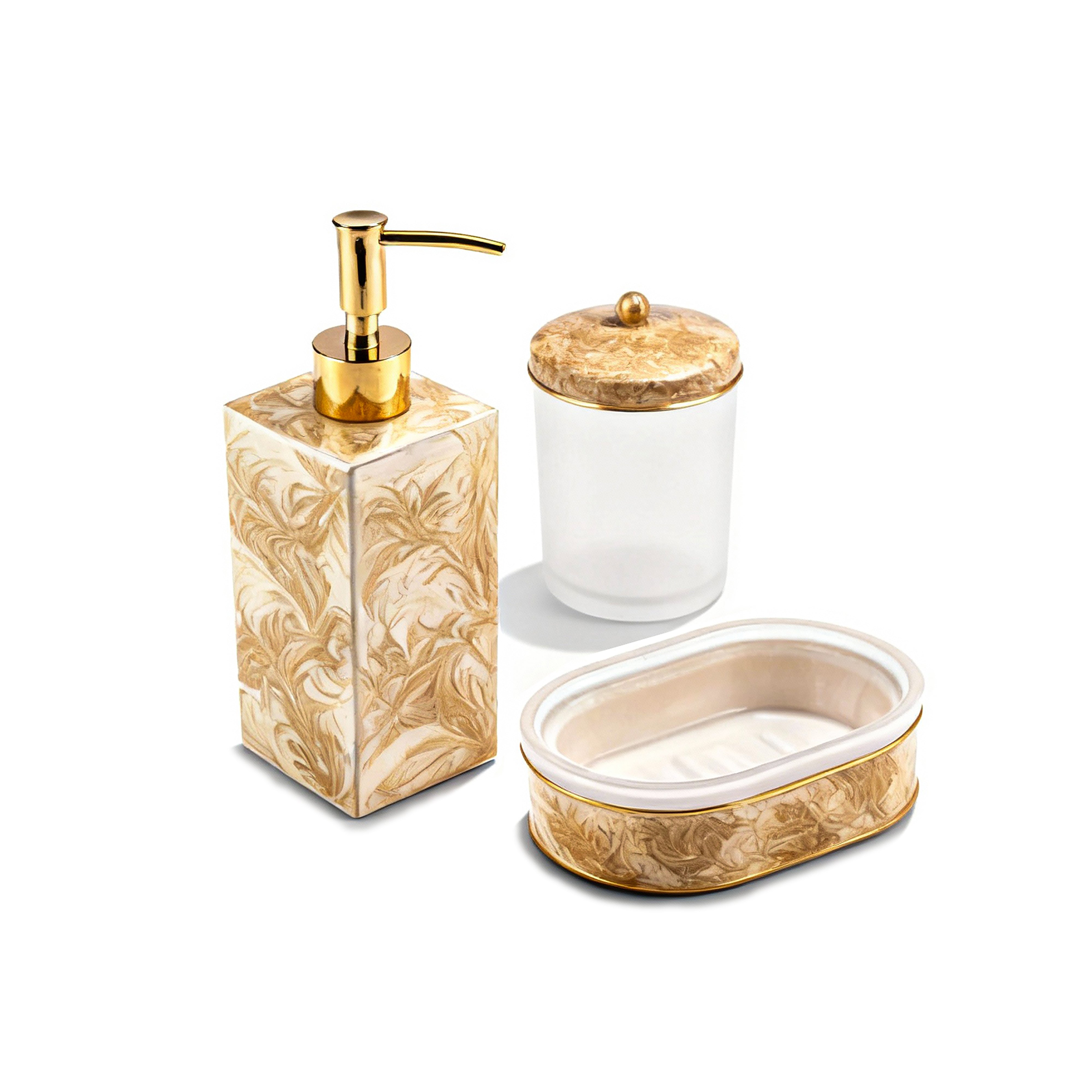 Mike + Ally. Enamel Bathroom Accessories Set.