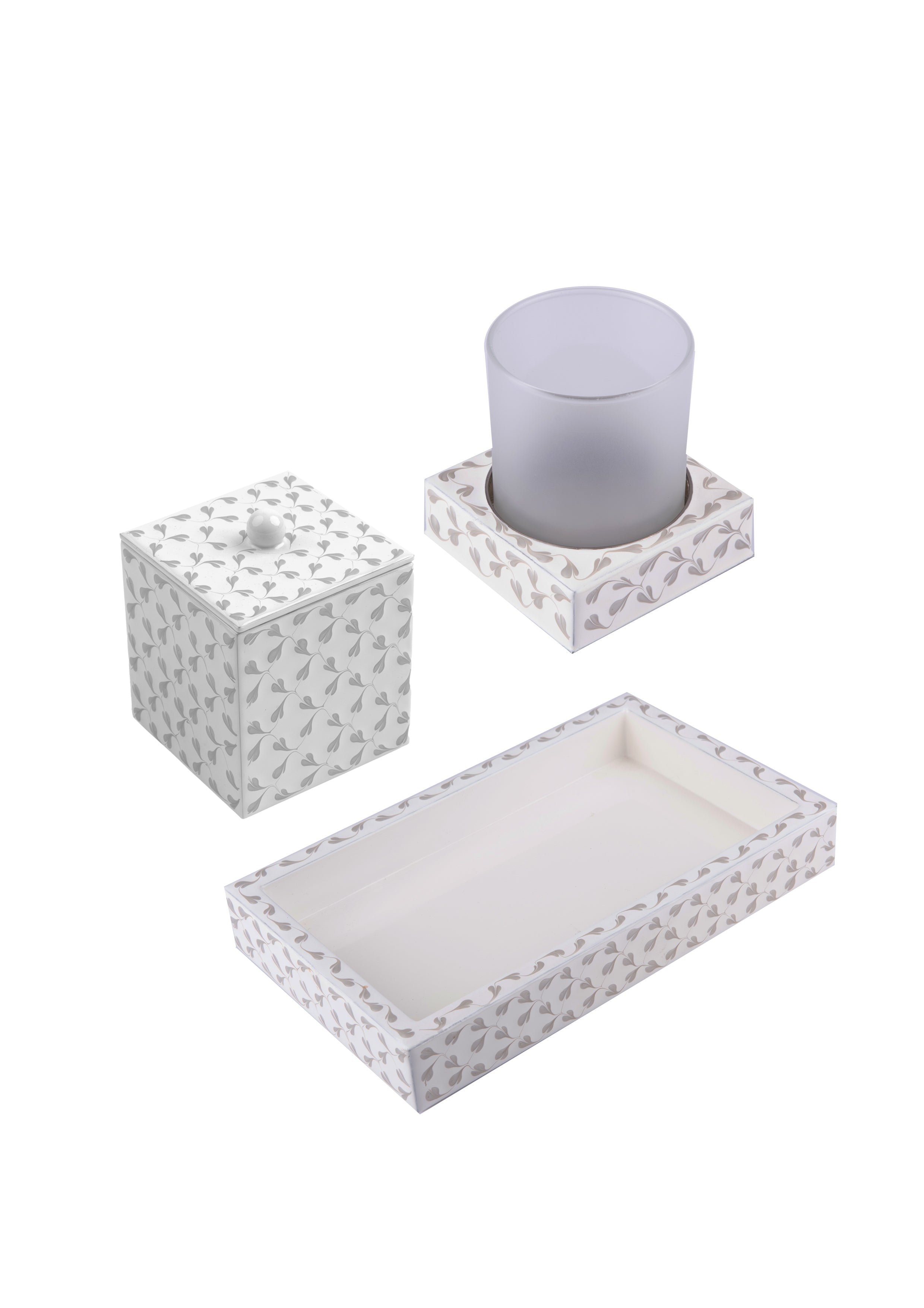 Mike + Ally. Grey Bathroom Accessories Set.