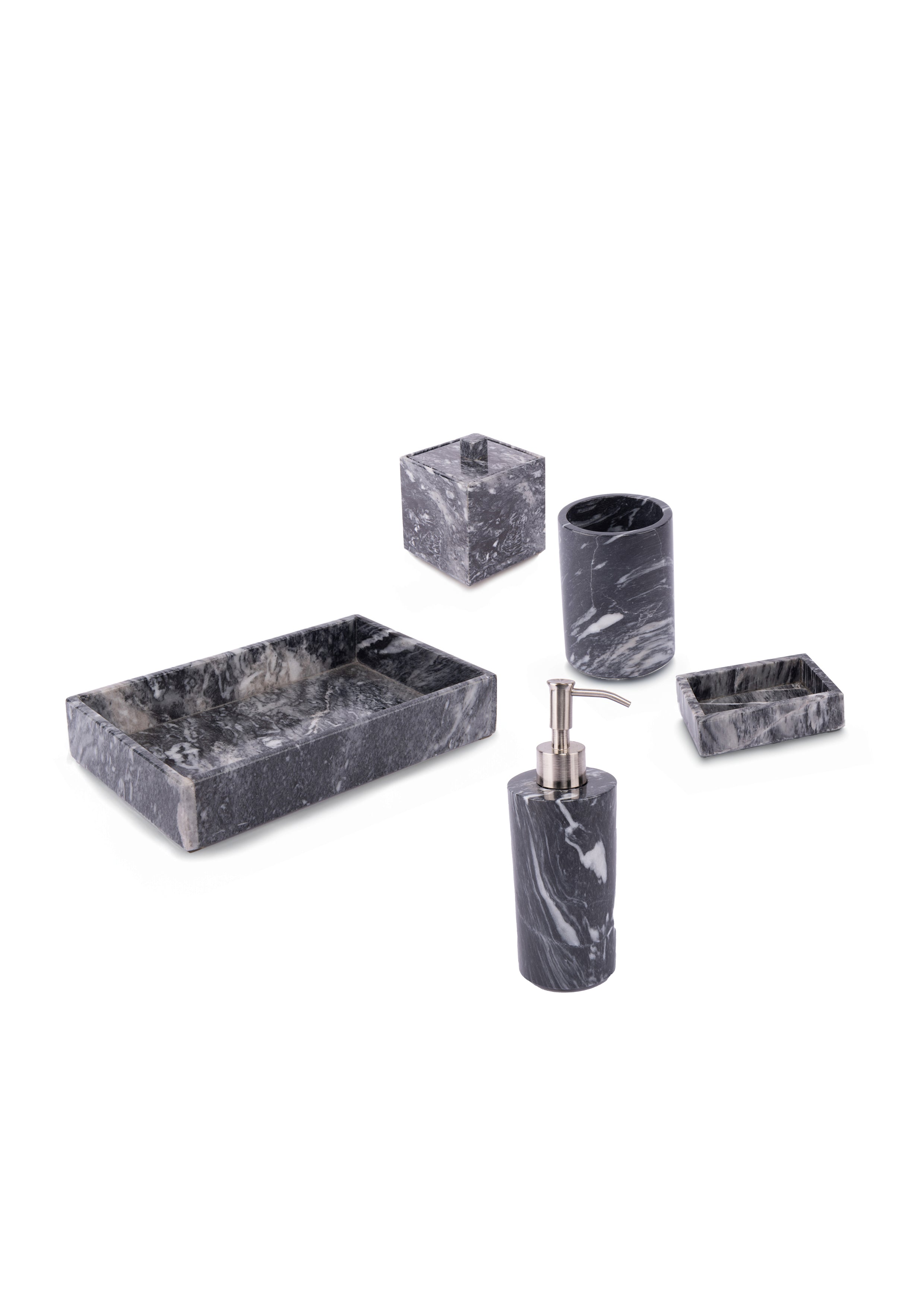 Mike + Ally. Grey Bathroom Accessories Set.