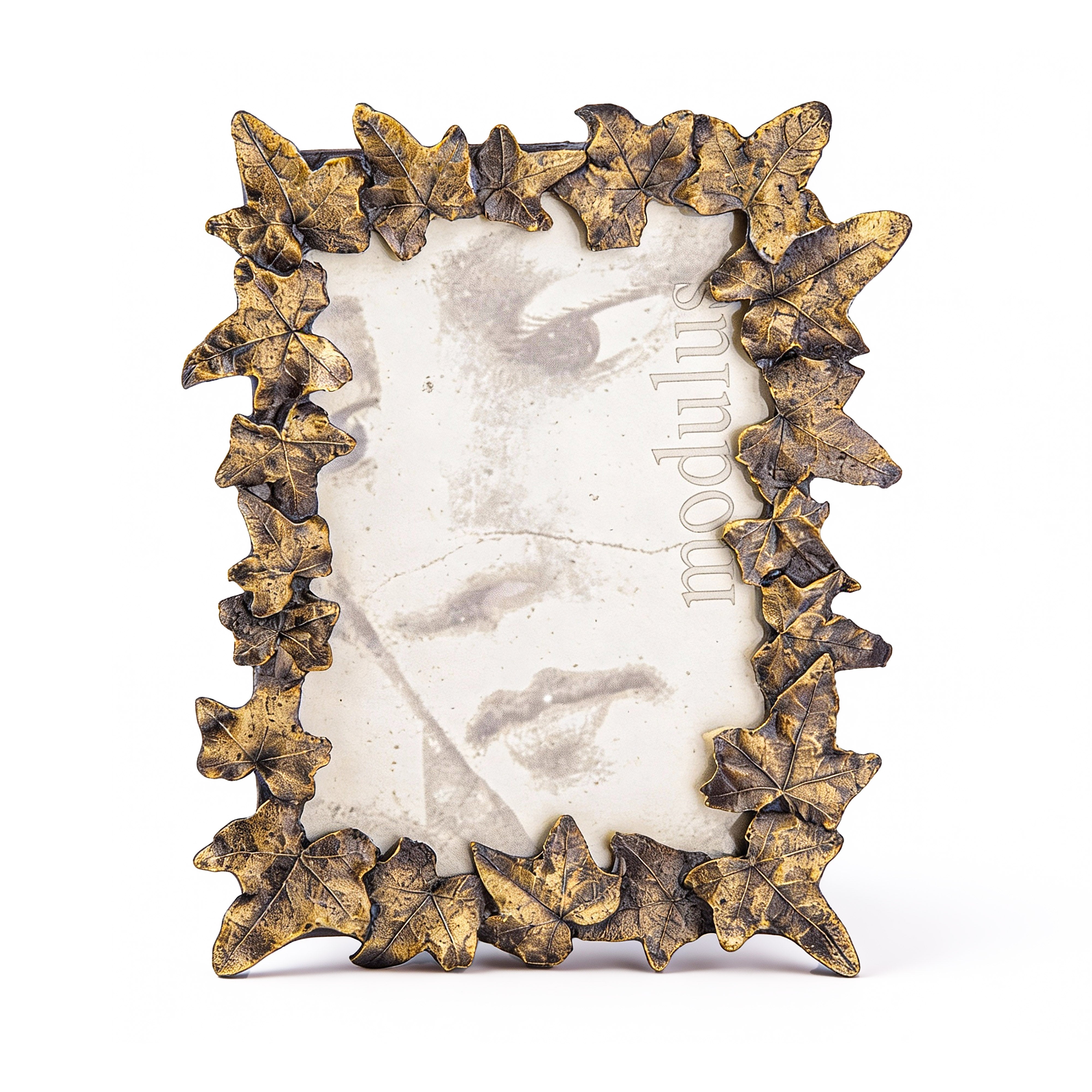 Modulus. Picture Frame Designed with Metal Leaves. Medium Size