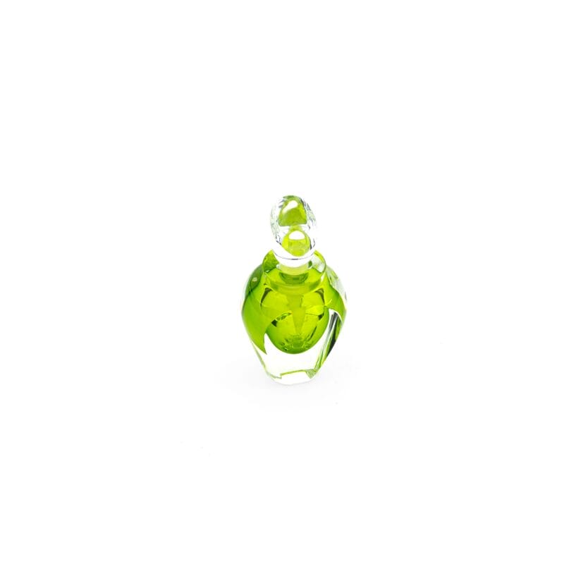 Correia Art Glass. Green Crystal Perfume Bottle. 30 ML