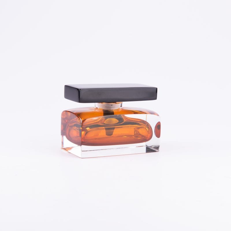 Correia Art Glass. Amber Crystal Perfume Bottle. 10 ML