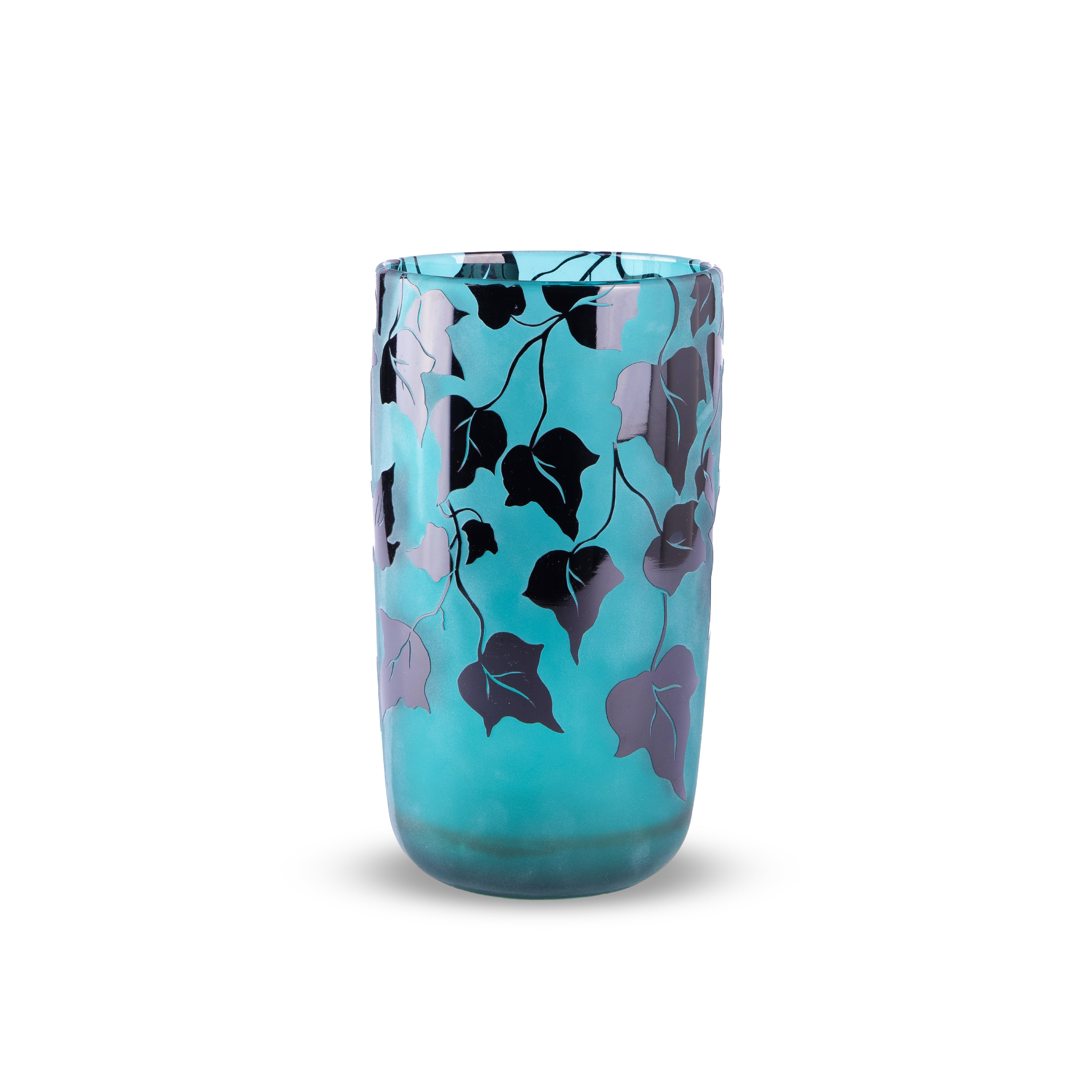 Correia Art Glass. Blue Crystal Vase. Medium Size