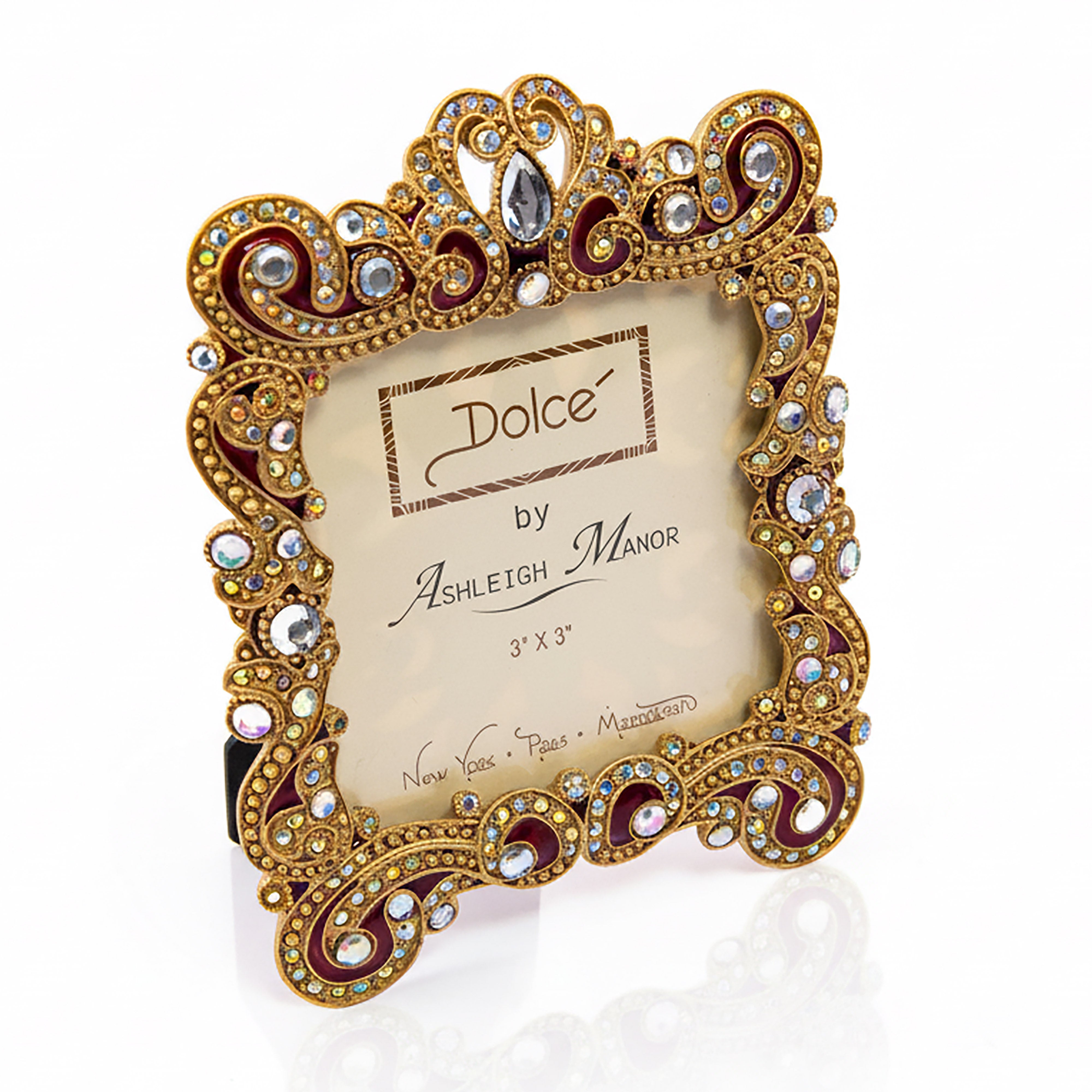 Ashleigh Manor. Vintage Mini Picture Frame Studded with Stones