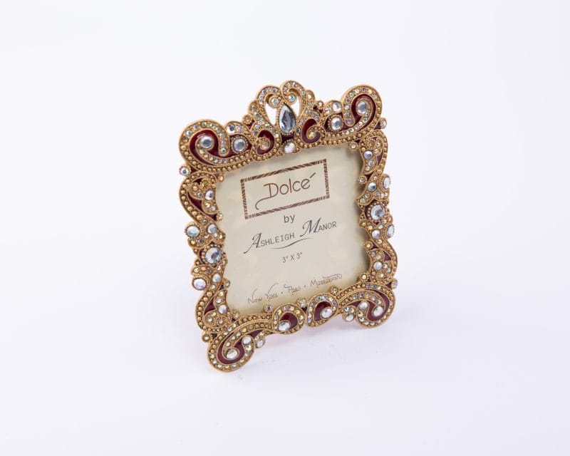 Ashleigh Manor. Vintage Mini Picture Frame Studded with Stones