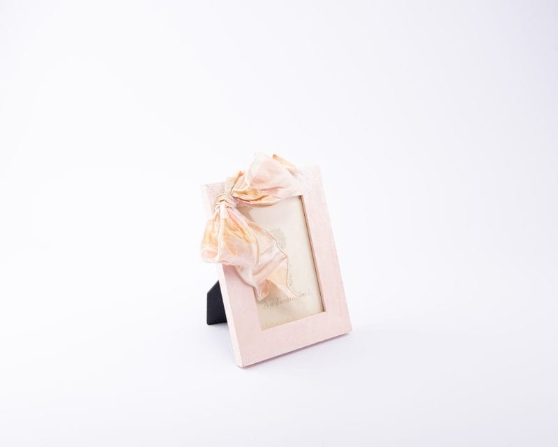 Au Jardin. Pink Picture Frame with Bow Detail. Small Size