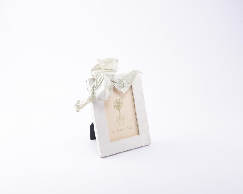 Au Jardin. Green Picture Frame With Bow Detail. Small Size