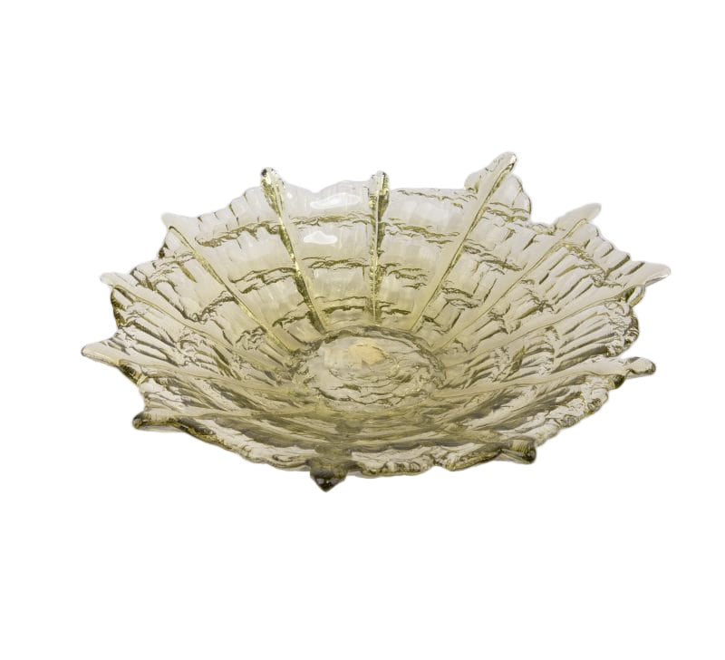 Hudson Beach Glass. Green Crystal Decorative Plate. Large Size