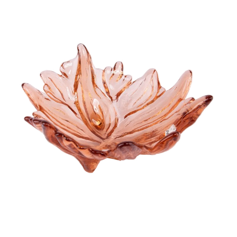 Hudson Beach Glass. Crystal Decorative Plate in Hibiscus Shape. Medium Size