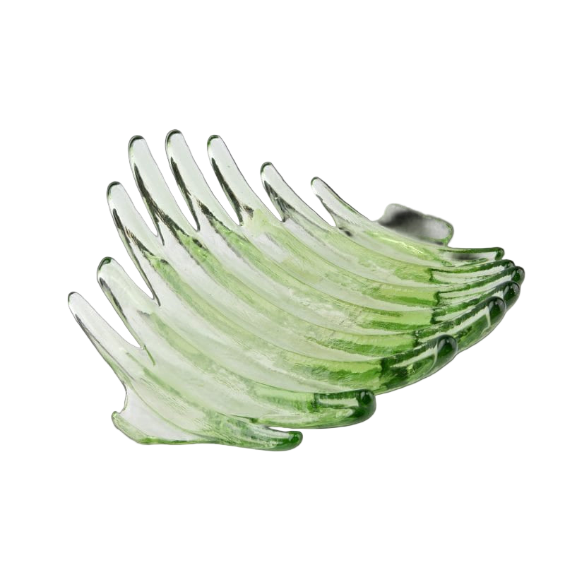 Hudson Beach Glass. Green Crystal Decorative Plate. Large Size