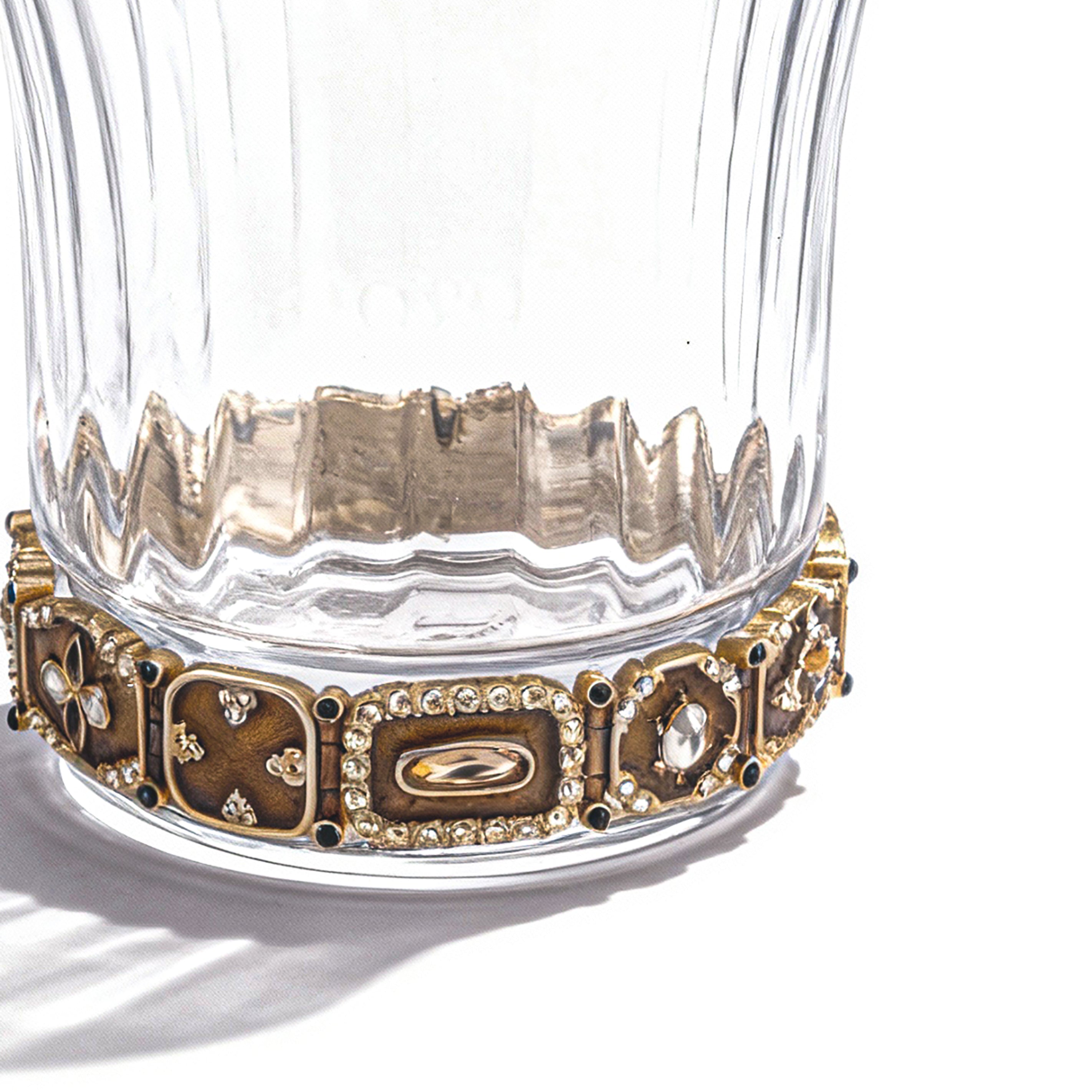 Jay Strongwater. Ezra Jewelled Crystal Ice Bucket. Medium Size