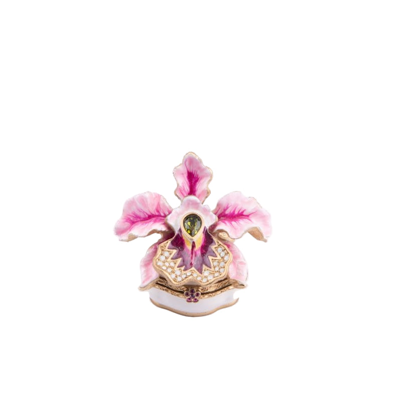 Jay Strongwater. Orchid Jewelled Box Studded with Swarovski